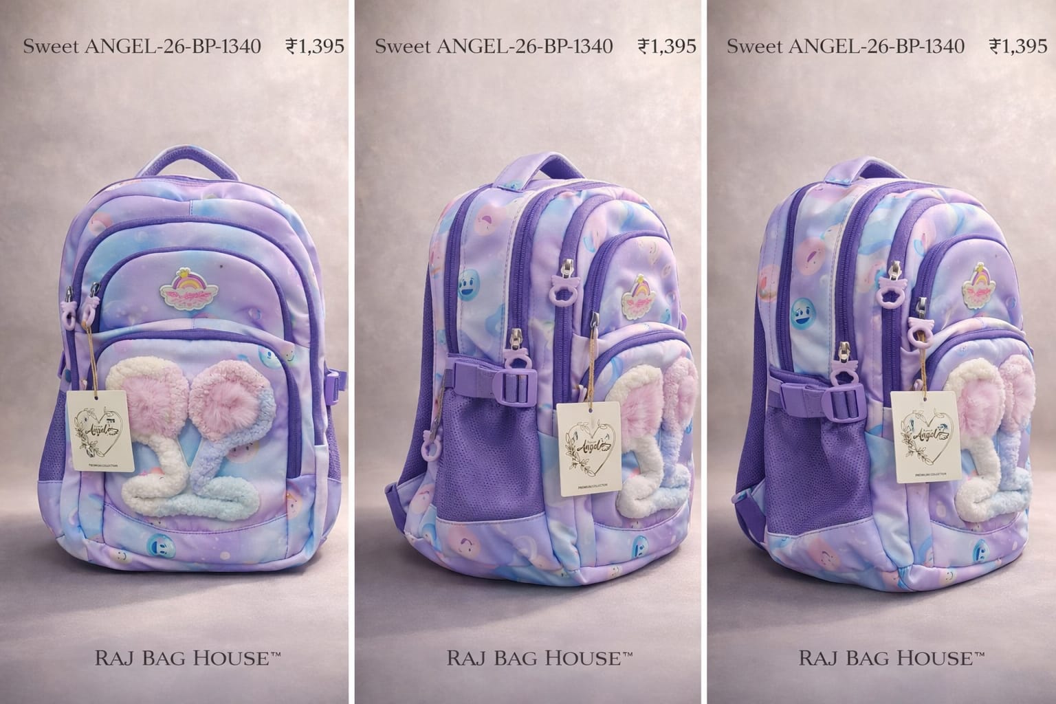 Sweet Angel 1340 Light Small School Backpack – Light Purple 2