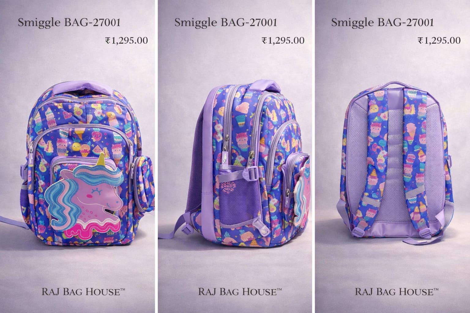 Jacky Imported 27001 Large School Backpack – Purple 2