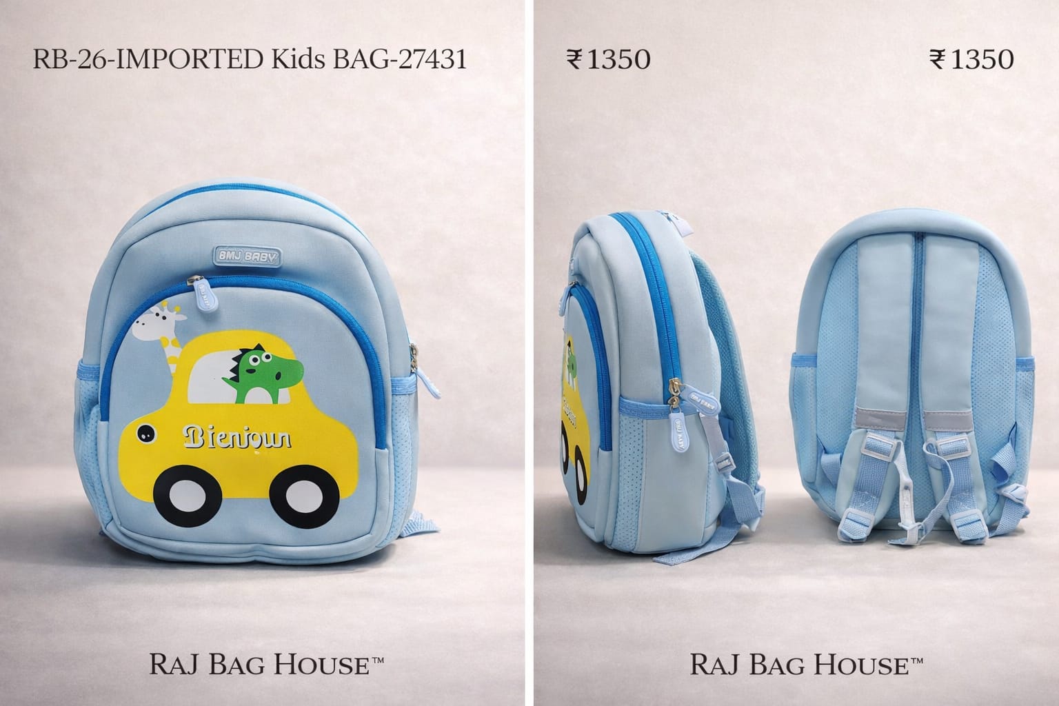 Jacky Imported Kids Kg 24251 Large School Backpack – Light Blue 2