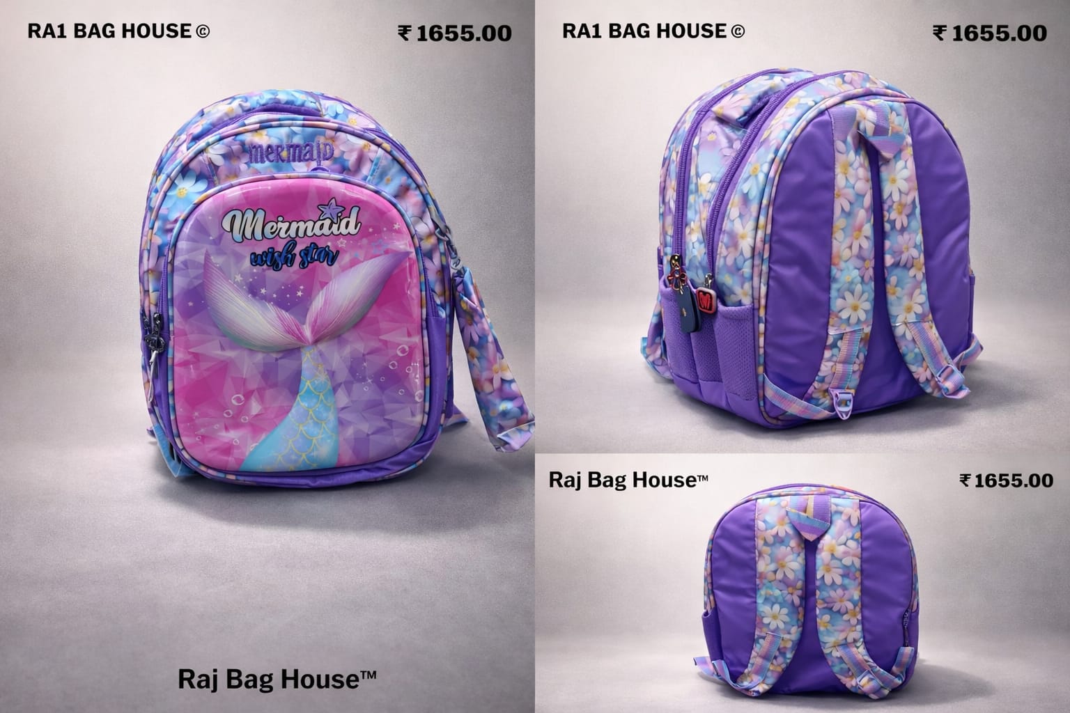 Jacky Imported Character 7075 Large School Backpack – Purple