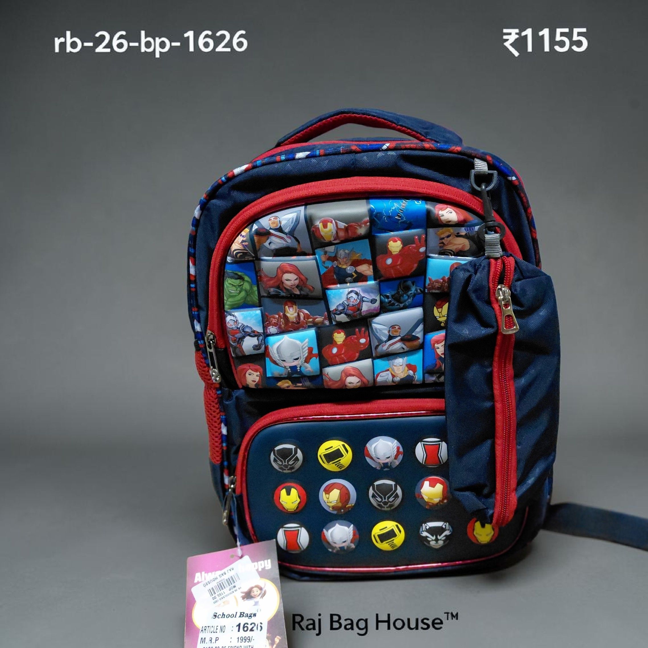 Imported 1626 Medium School Backpack – Navy Blue