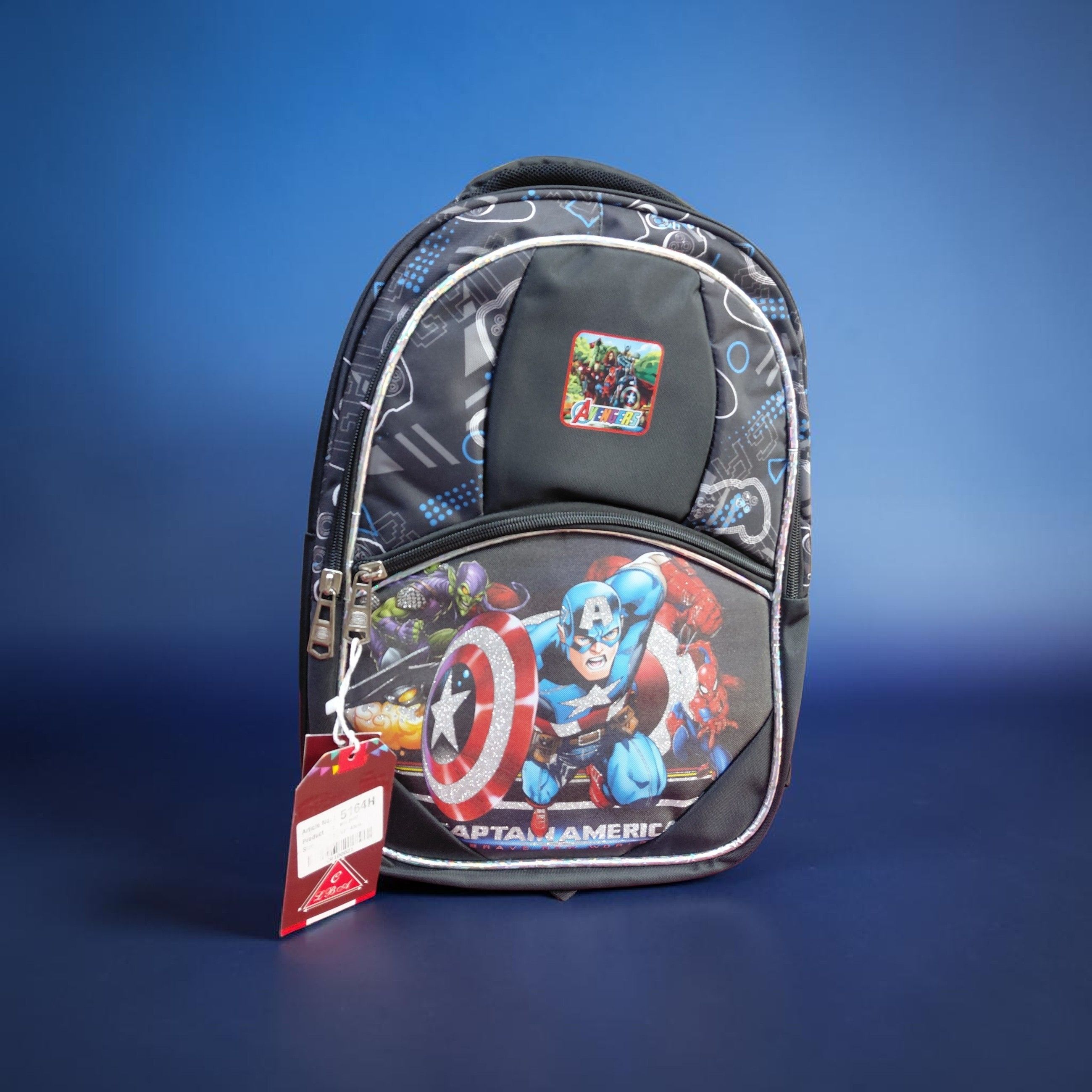 Itop 5164(009) Captain America Medium School Backpack – Black