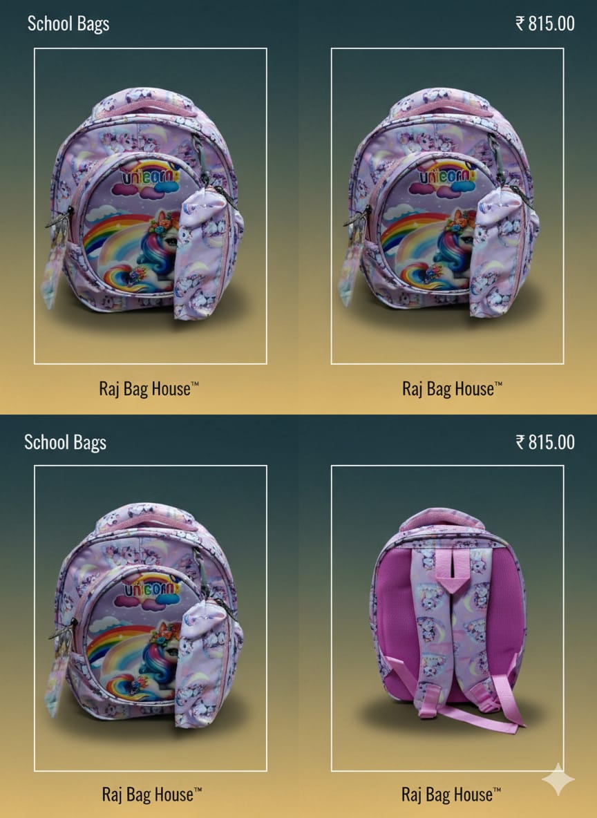 Jacky 5070 Light Unicorn School Backpack – Pink / Lavender