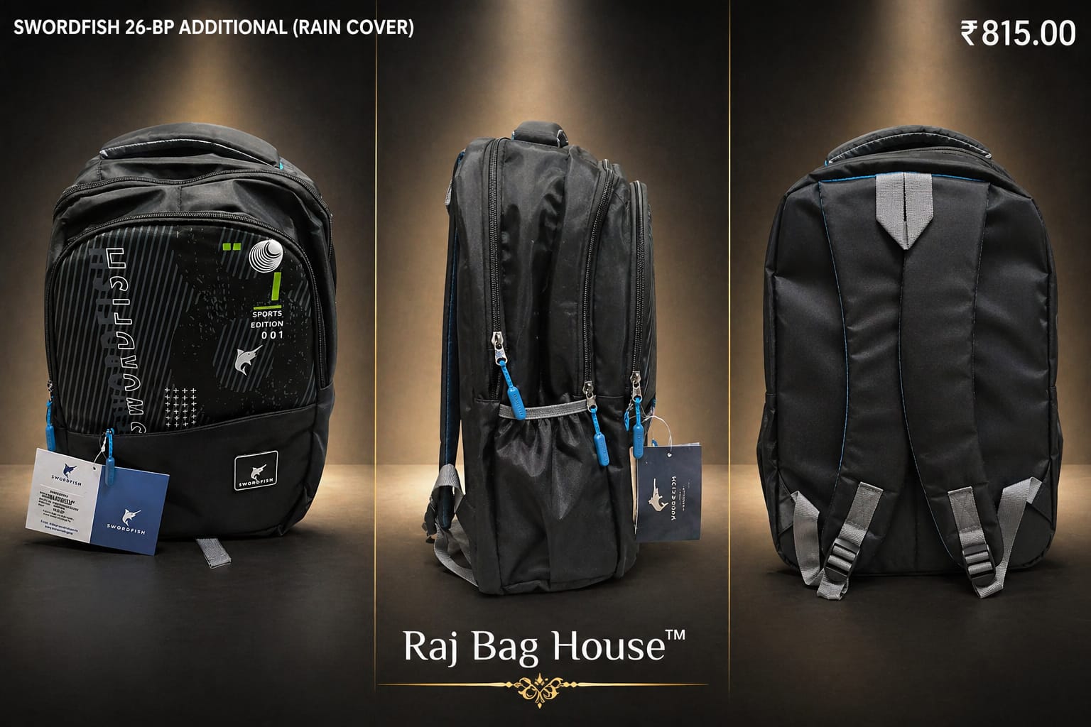 HighStyle Swordfish Addition(raincover) Small Backpack – Black 2
