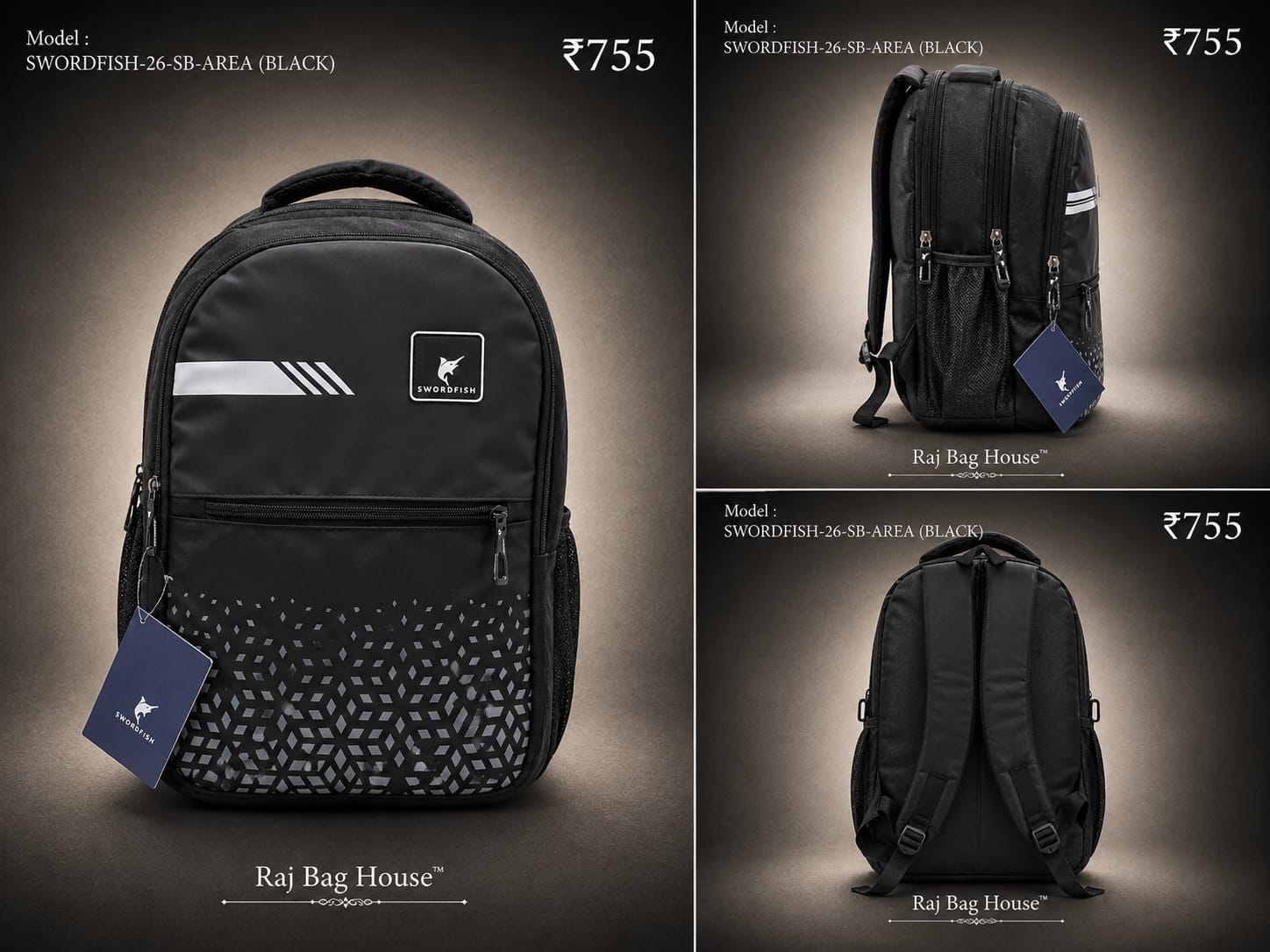 HighStyle Swordfish Area Small Backpack – Black 2