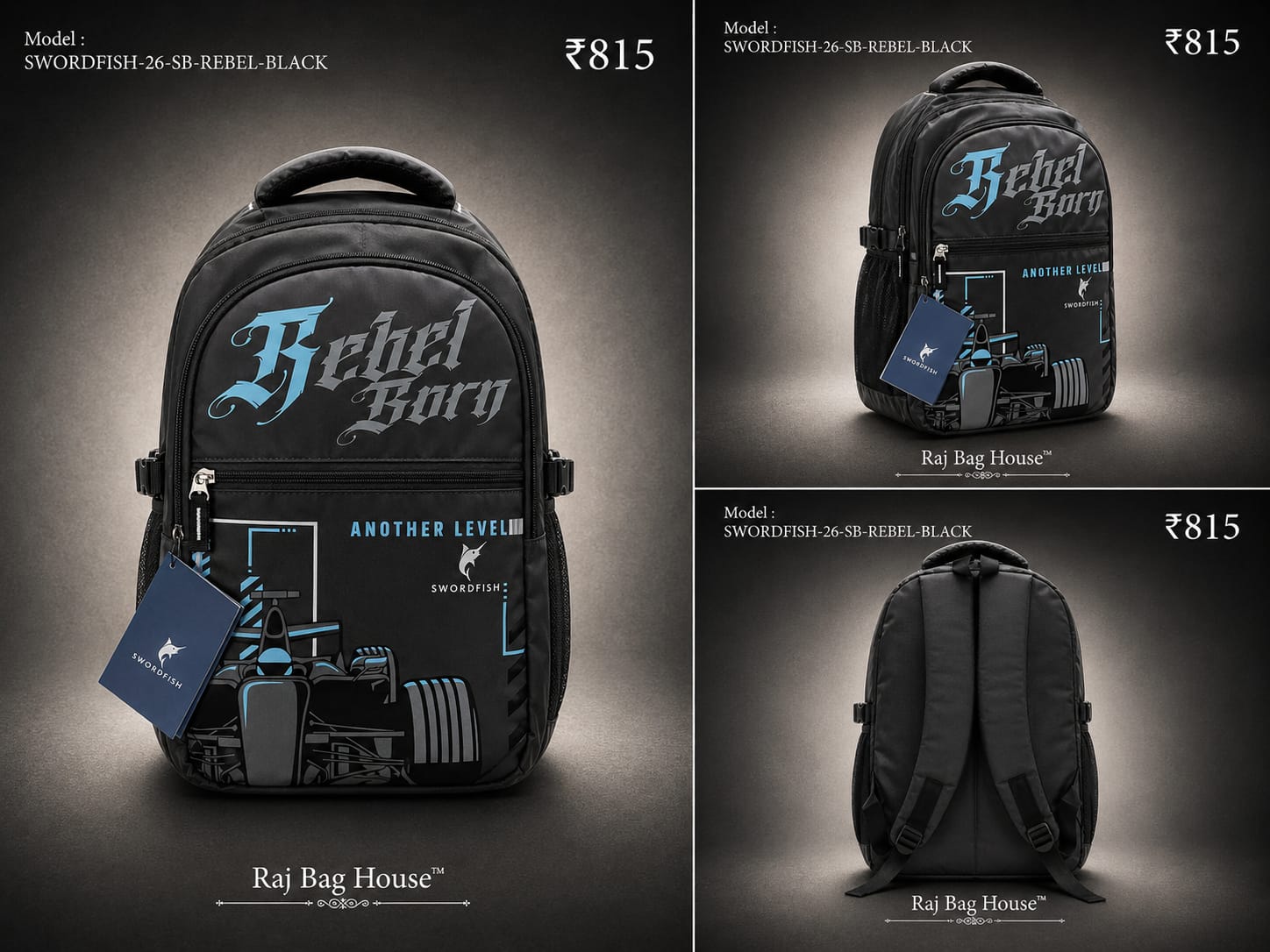 HighStyle Swordfish Rebel Large Backpack – Black 2