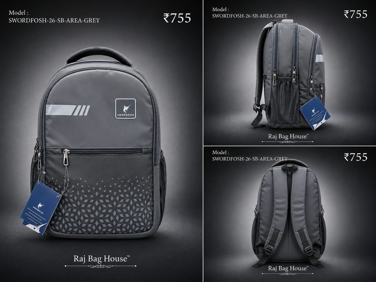 HighStyle Swordfish Area Small Backpack – Grey 2