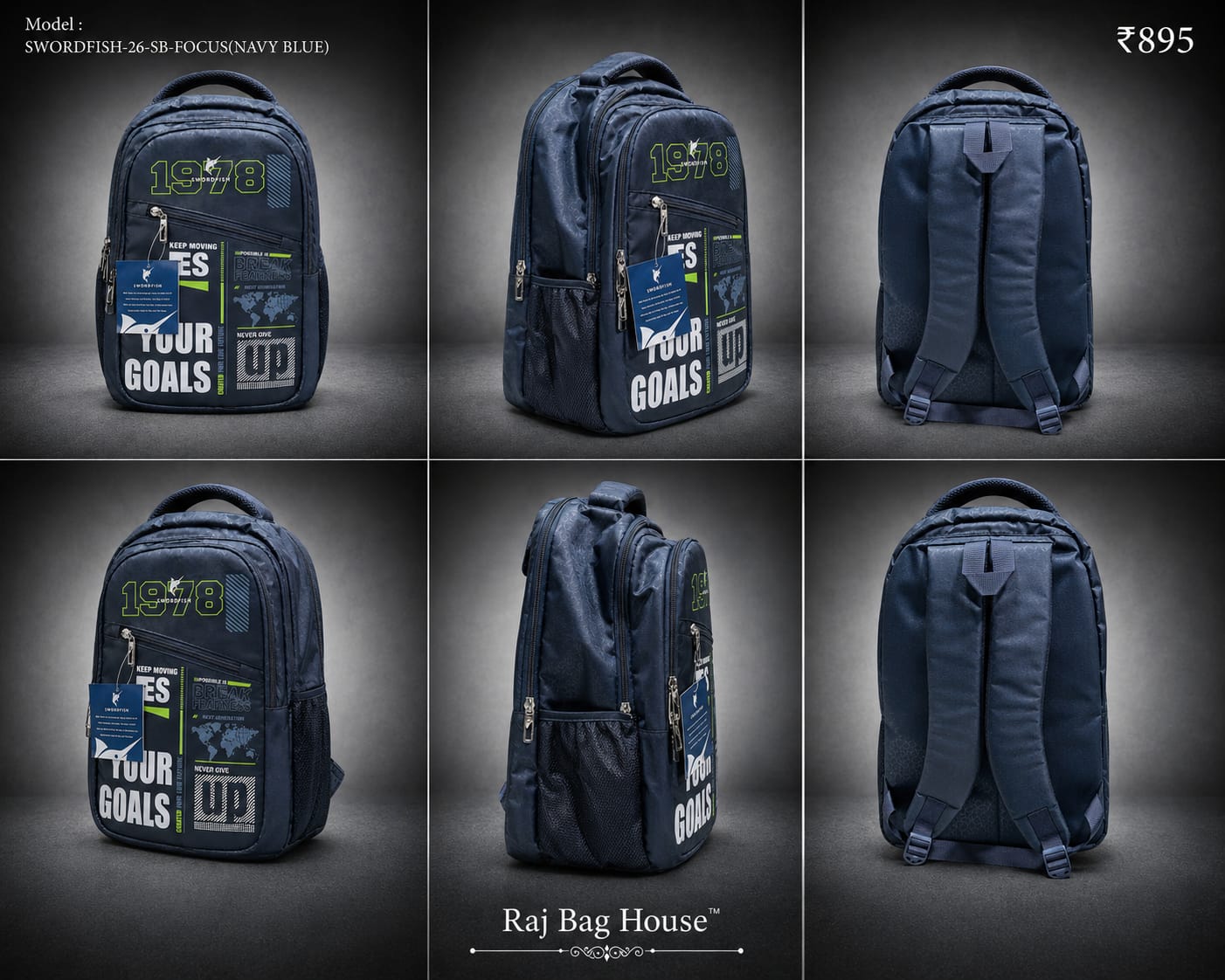 HighStyle Swordfish Focus Navyblue Large Backpack – Navy Blue 2