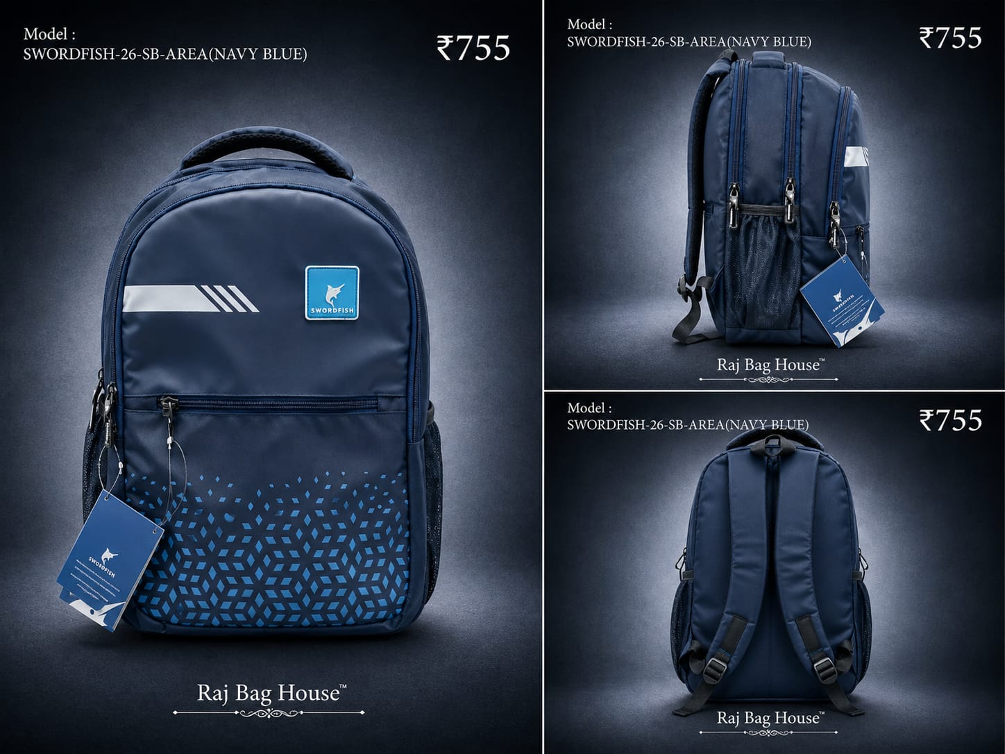 HighStyle Swordfish Area Navyblue Small Backpack – Navy Blue 2