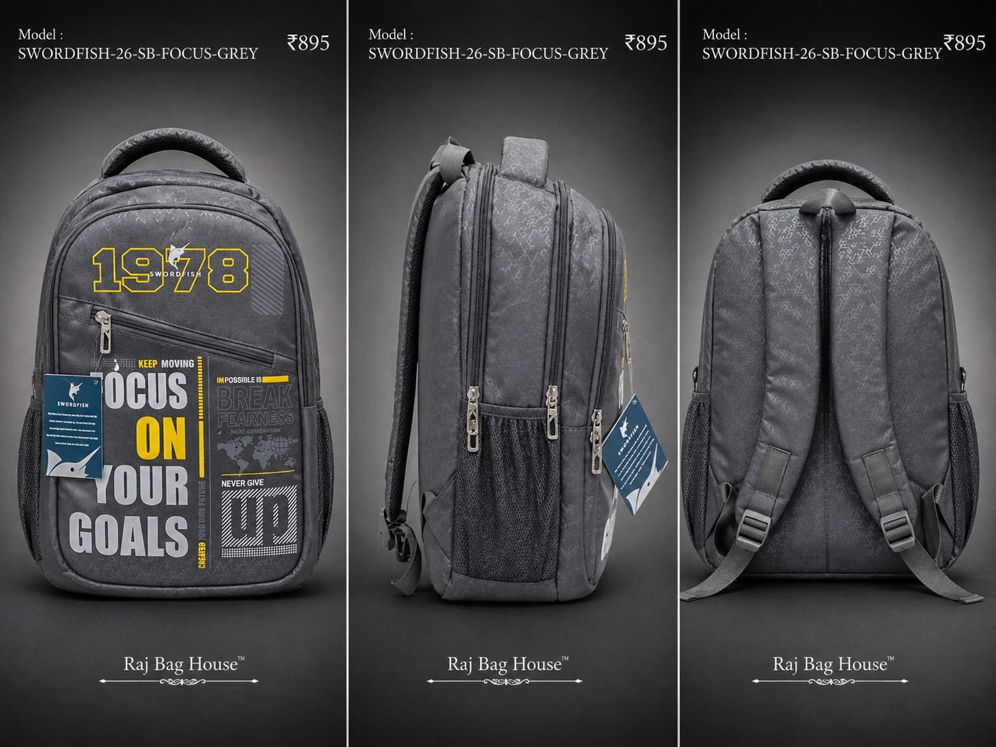 HighStyle Swordfish Focus Small Backpack – Grey 2