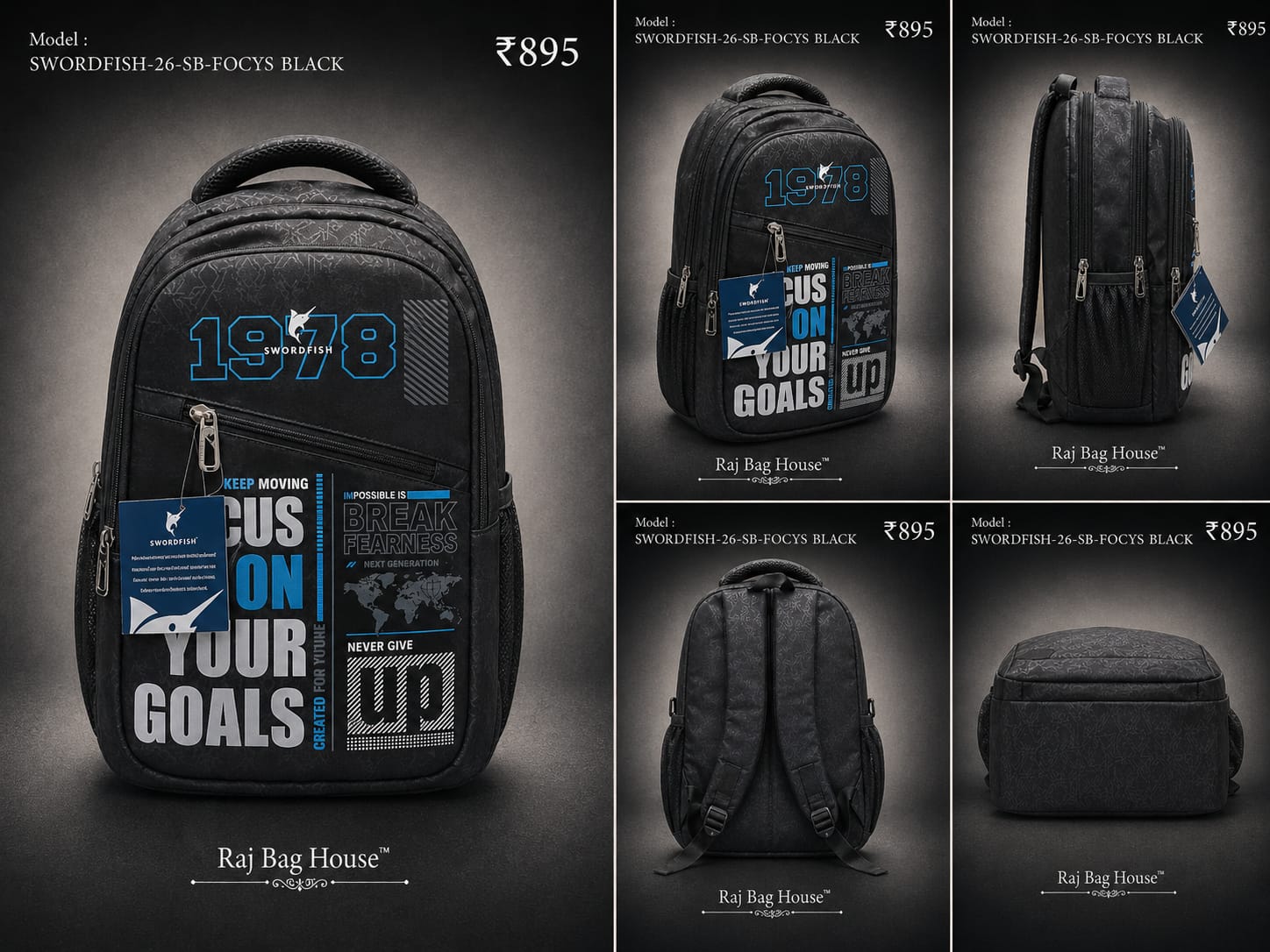HighStyle Swordfish Focus Large Backpack – Black 2