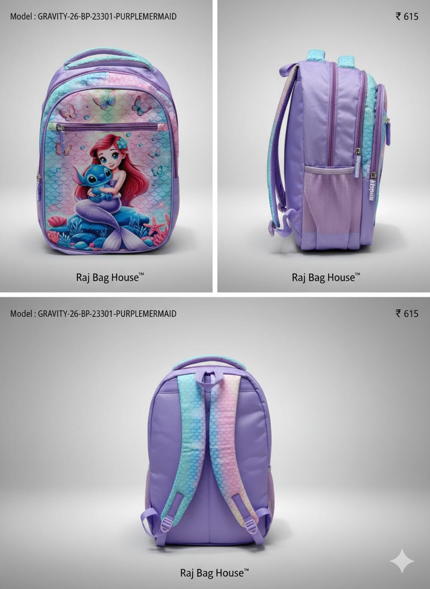 Highstyle School Backpack 23001 - Purple Mermaid