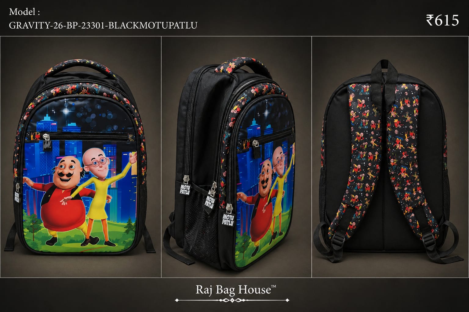 Highstyle School Backpack GR-BP-23001 - Black
