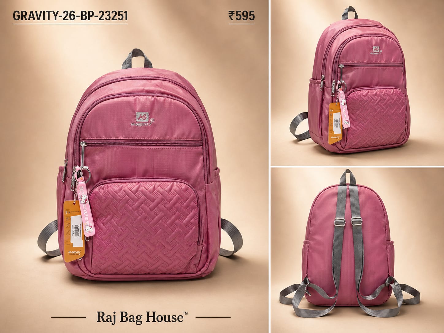 HighStyle Gravity 23251 1 Pocket Up Down Small Backpack – Maroon 2