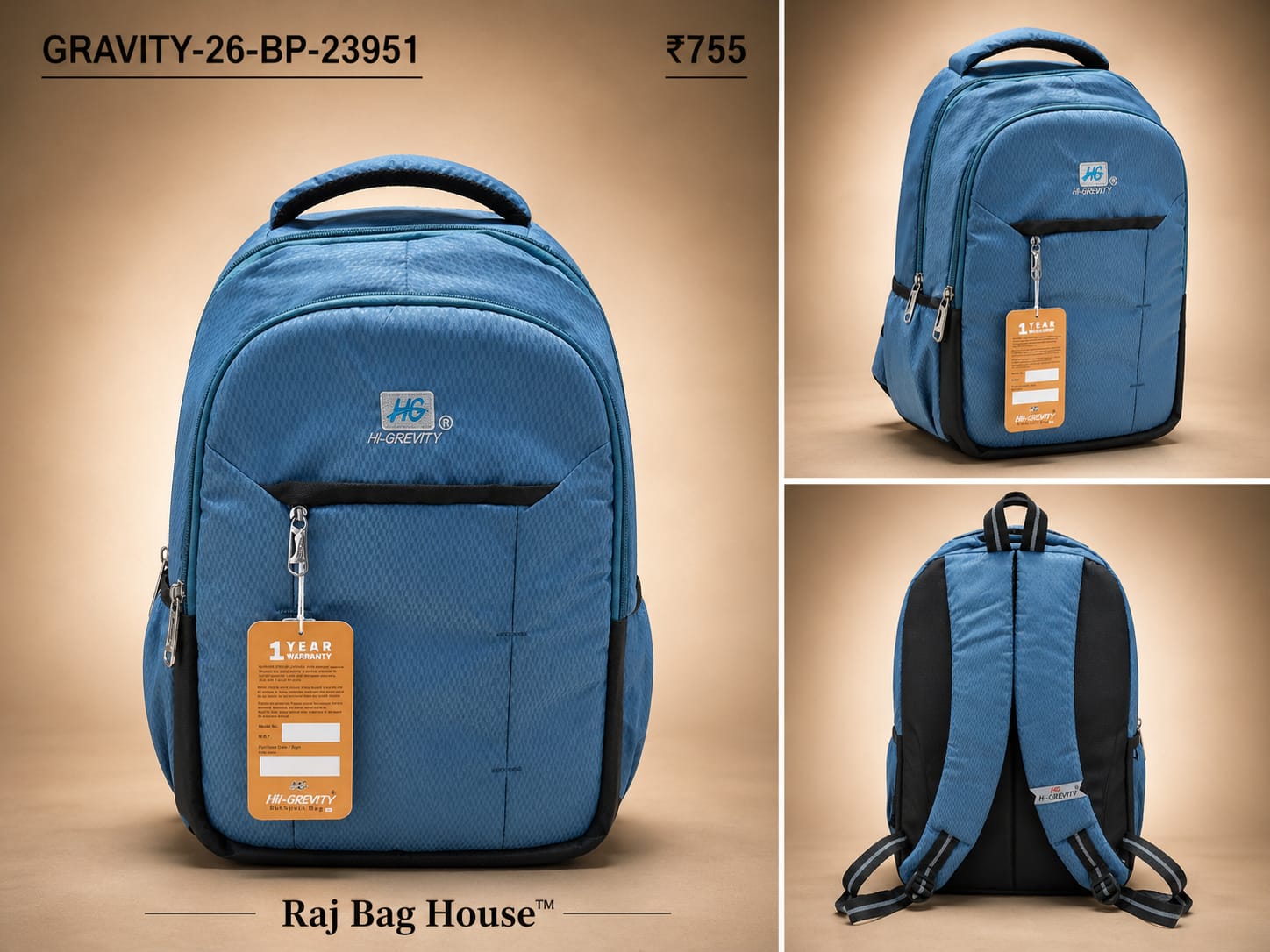 Highstyle Backpack GRAVITY-26-BP-23951 - Blue / Black