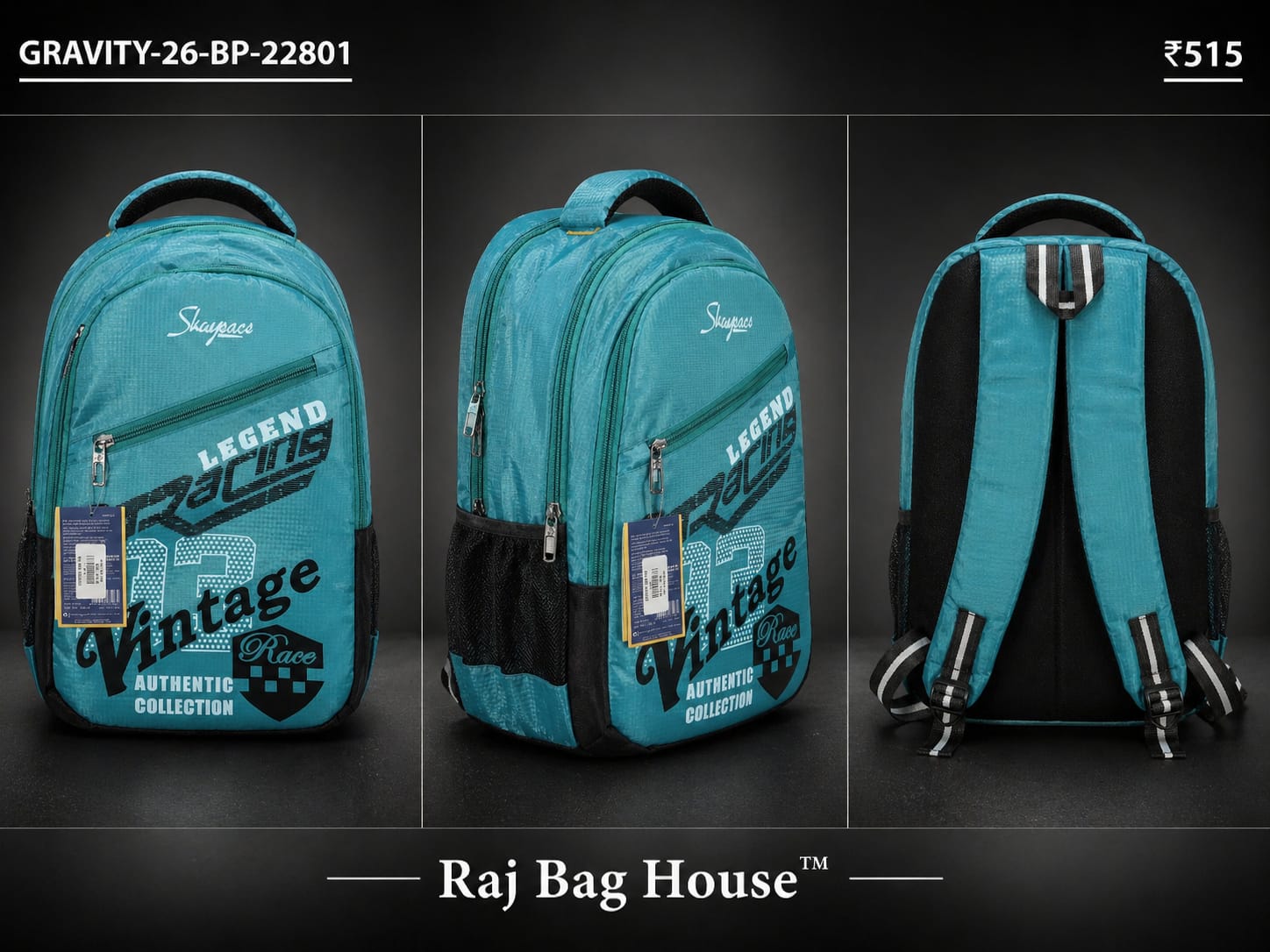 HighStyle Backpack GRAVITY-26-BP-22801 - Teal Blue