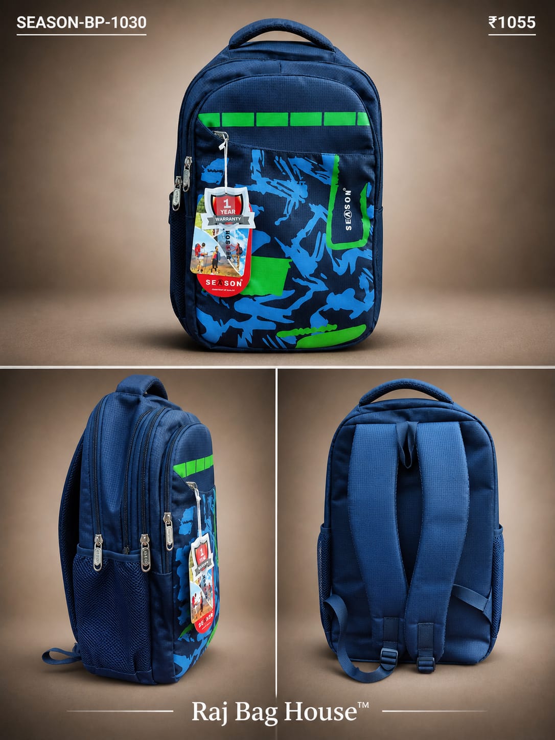 HighStyle Backpack SEASON-BP-1030 - Navy Blue