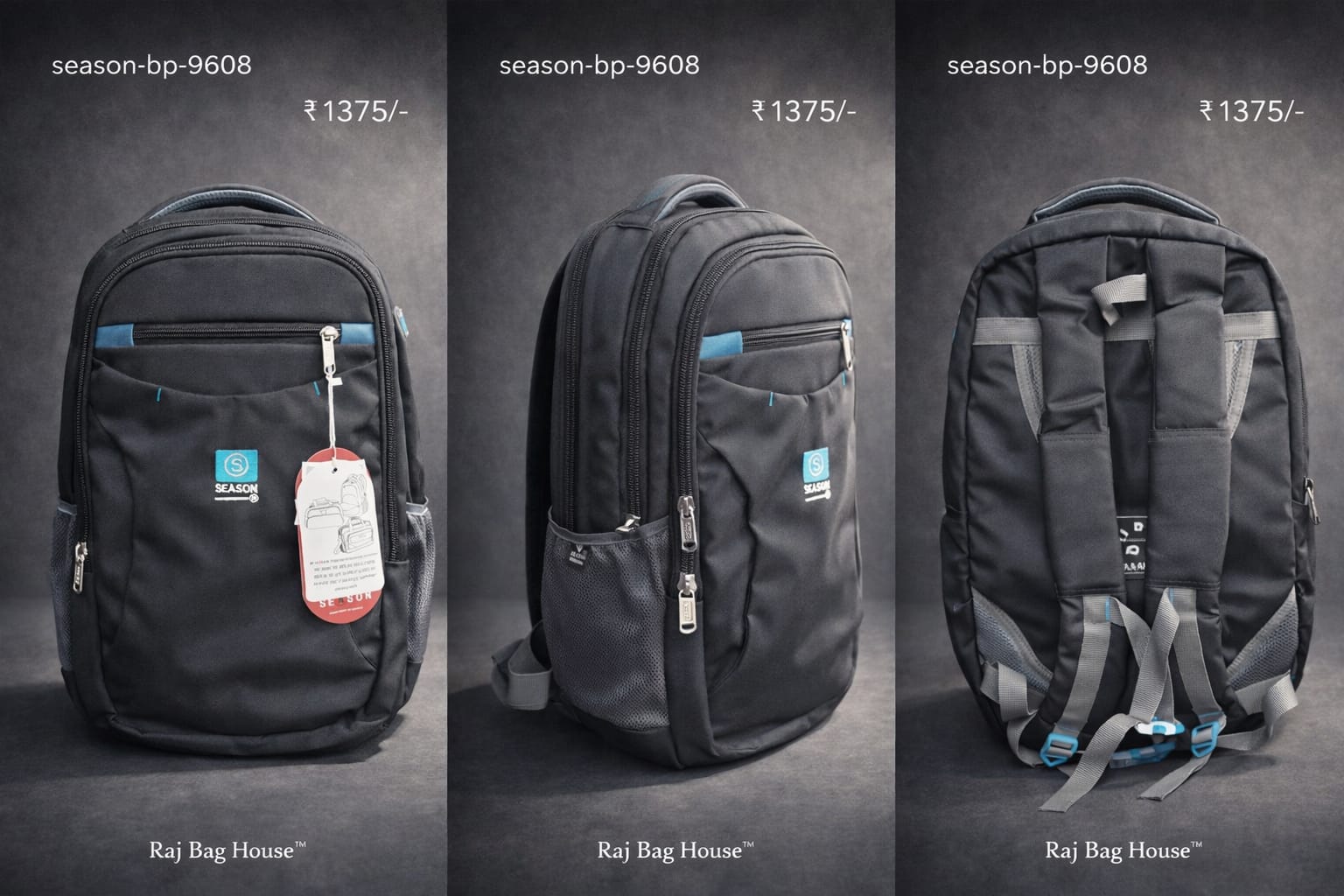 Season 9608 Backpack – Black 2