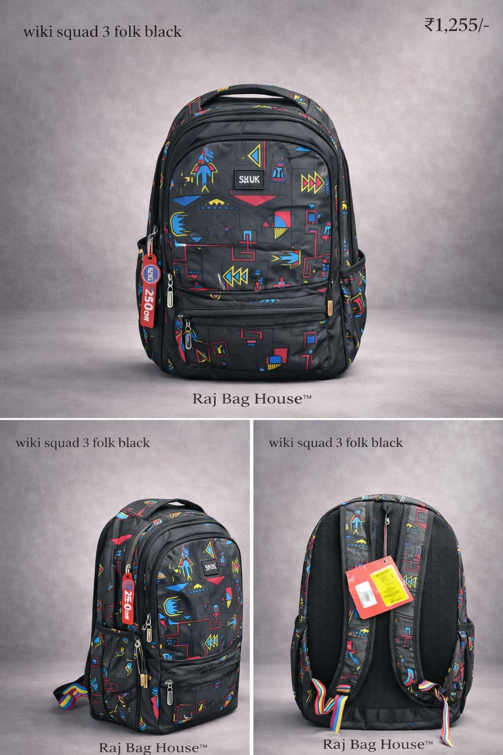 Wildcraft Wildcraft Girl Swag 3 Folk Large School Backpack – Black 2