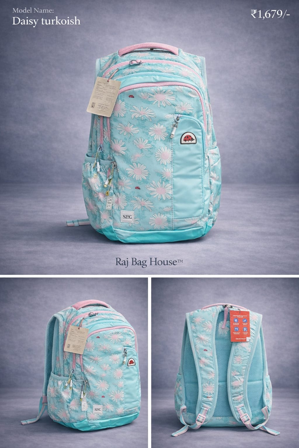 Wildcraft Wiki Girl 4 Daisy Turkoish Backpack – Turquoise 2