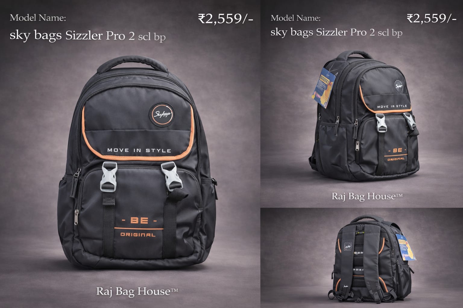 Skybags Skybags Sizziler Pro 02 Scl School Backpack – Black / Orange 2