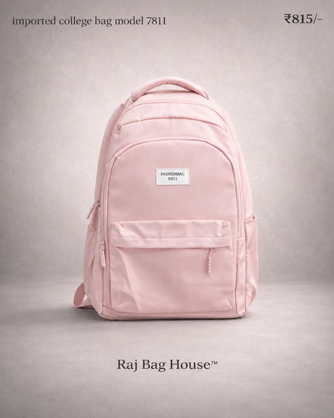 College Backpack Model 7811 - Pink