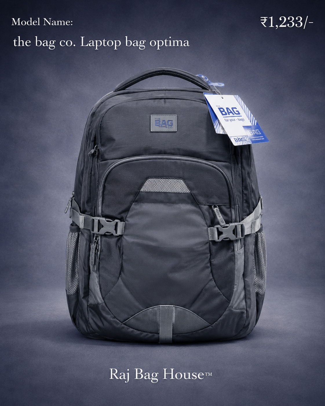 The Bag Co. The Co. Optima Backpack – Black / Grey