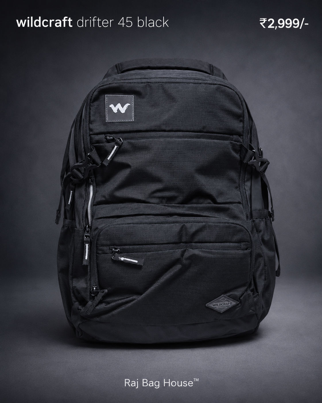 Wildcraft Wildraft Drifter 45 Large Backpack – Black