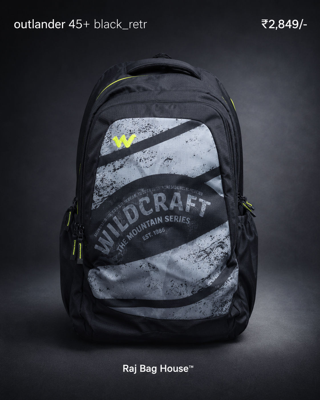 Wildcraft Wildcraft Outlander45+ Retr Large Backpack – Black / Grey