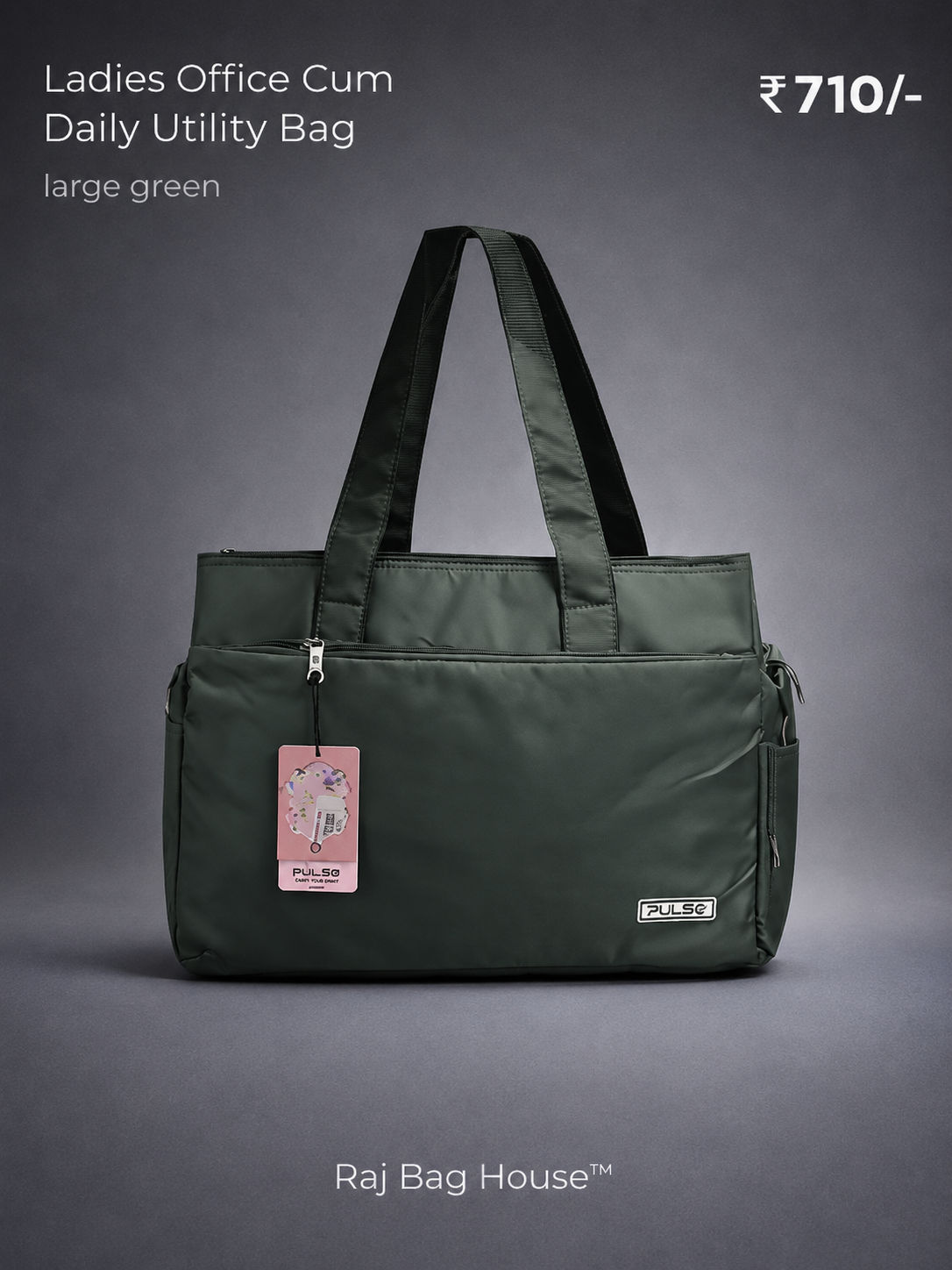Pulse Pulse Womens Multiutility Model 7539 2 Large Tote Bag – Green