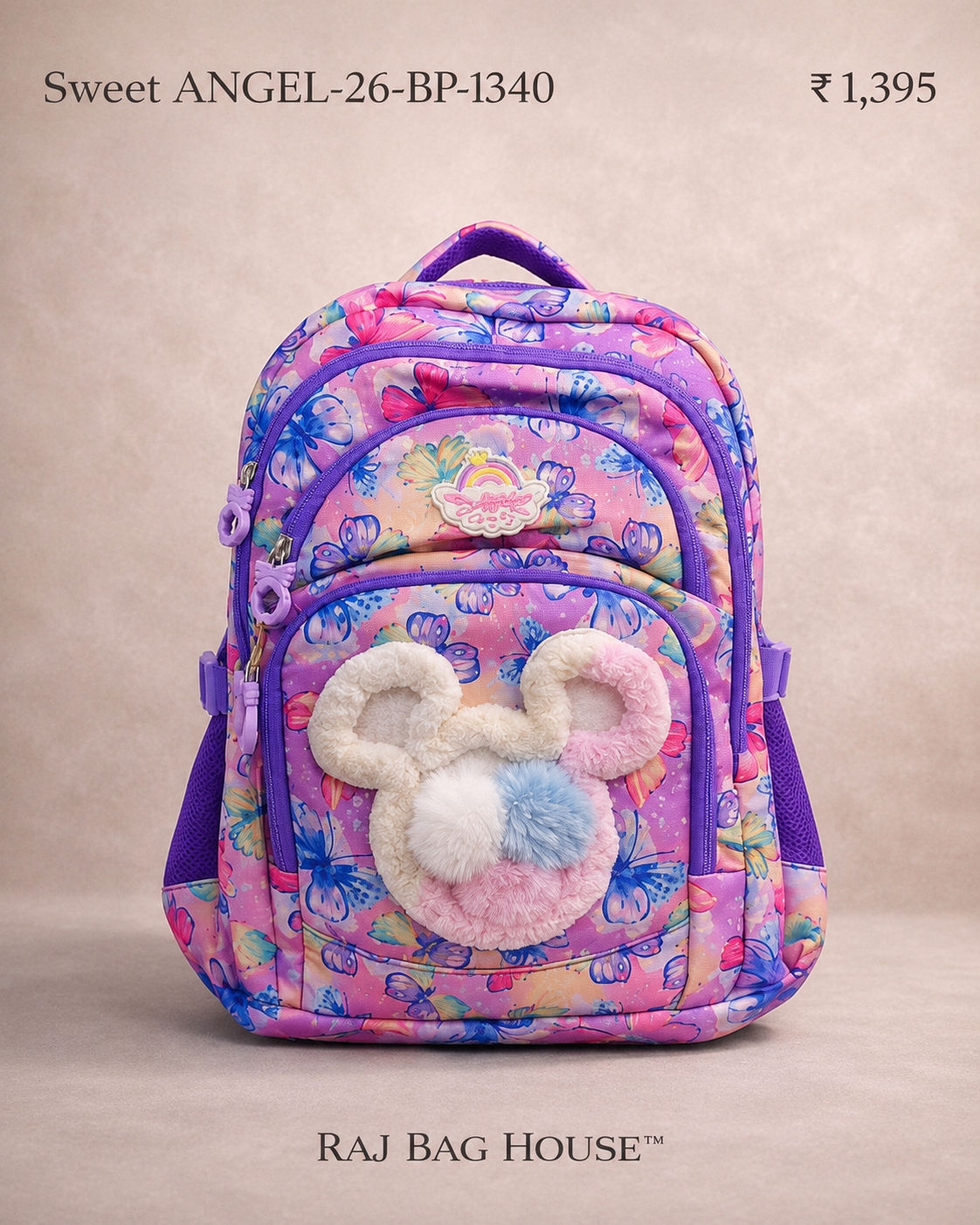 Sweet Angel 1340 Dark Large School Backpack – Dark Purple