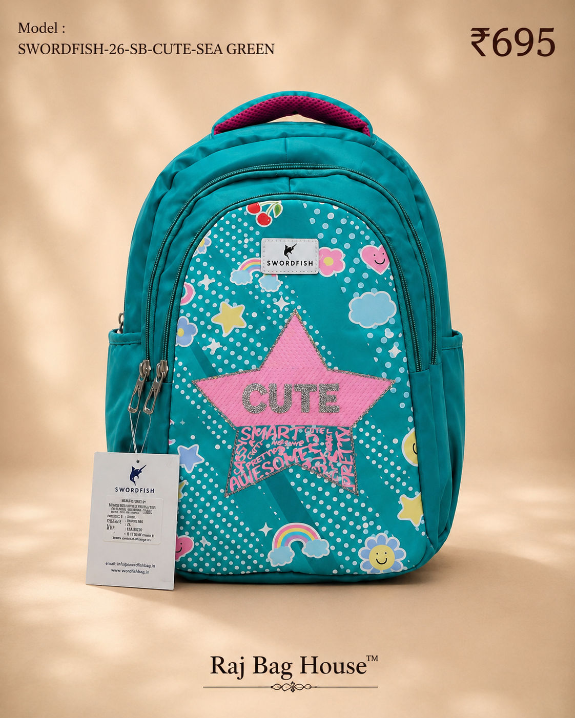 Highstyle School Backpack Cute - Sea Green