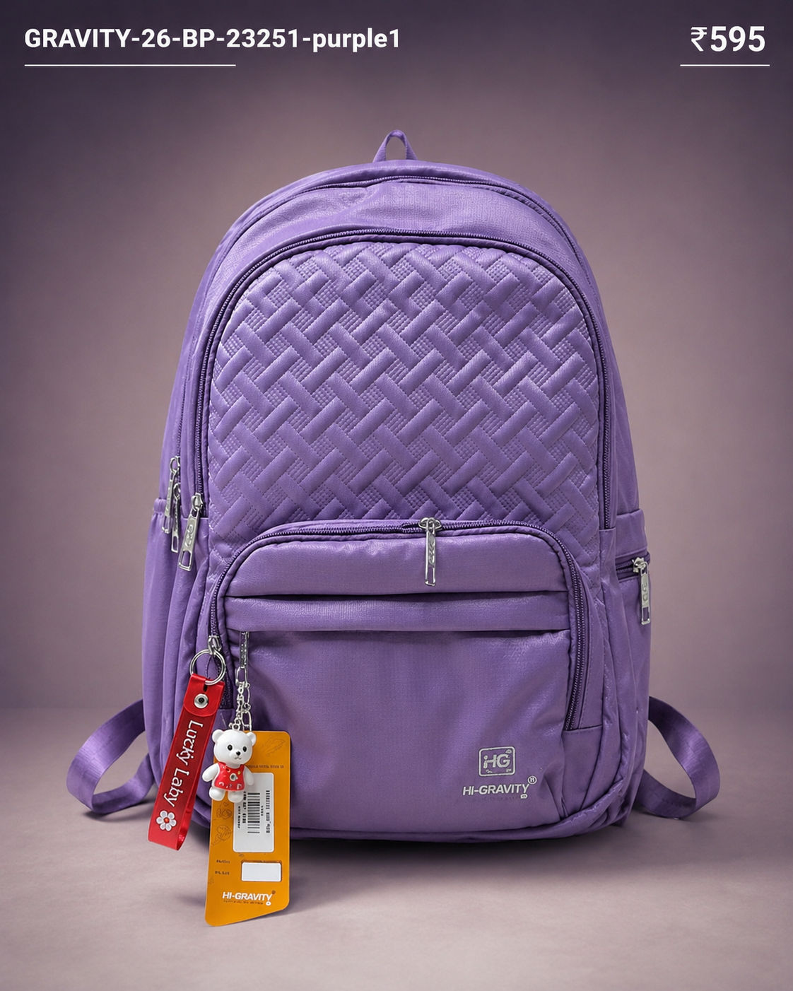 Highstyle Backpack GRAVITY-26-BP-23251 - Purple