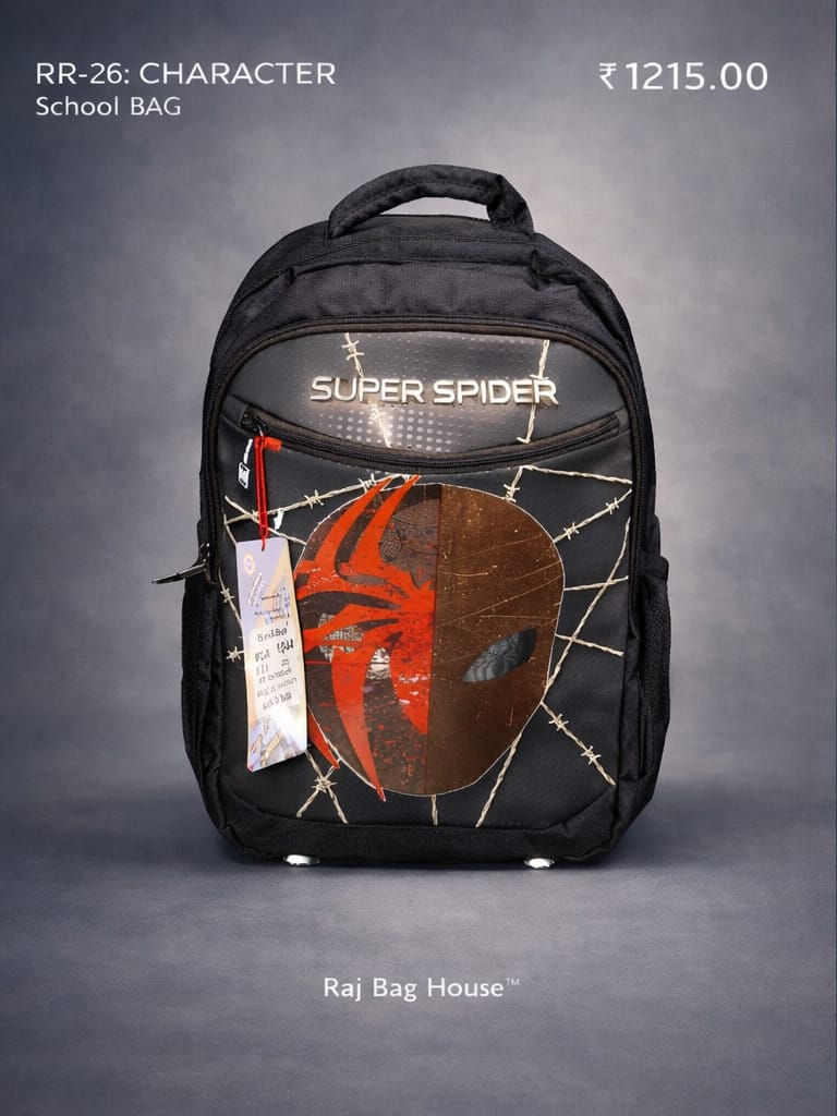Jacky Character 1344 Large School Backpack – Black