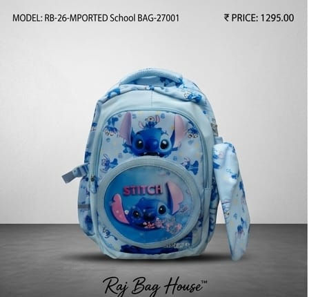 Jacky Imported 27001 Lightblue Large School Backpack – Light Blue
