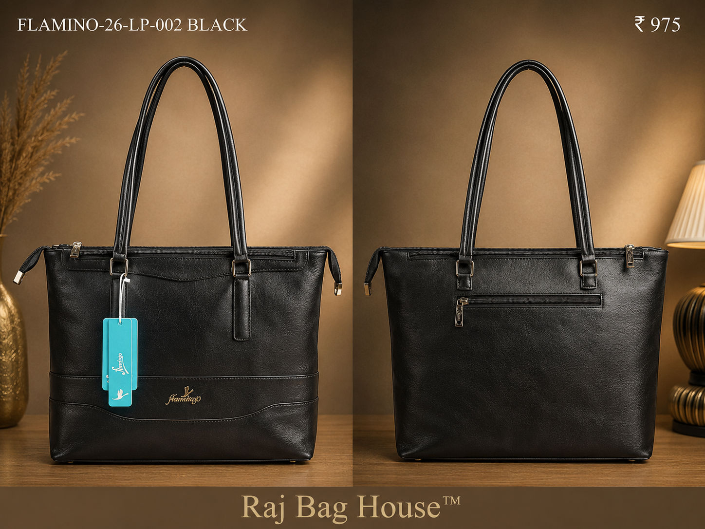 Women's Shoulder Tote Bag 26-LP-002 - Black