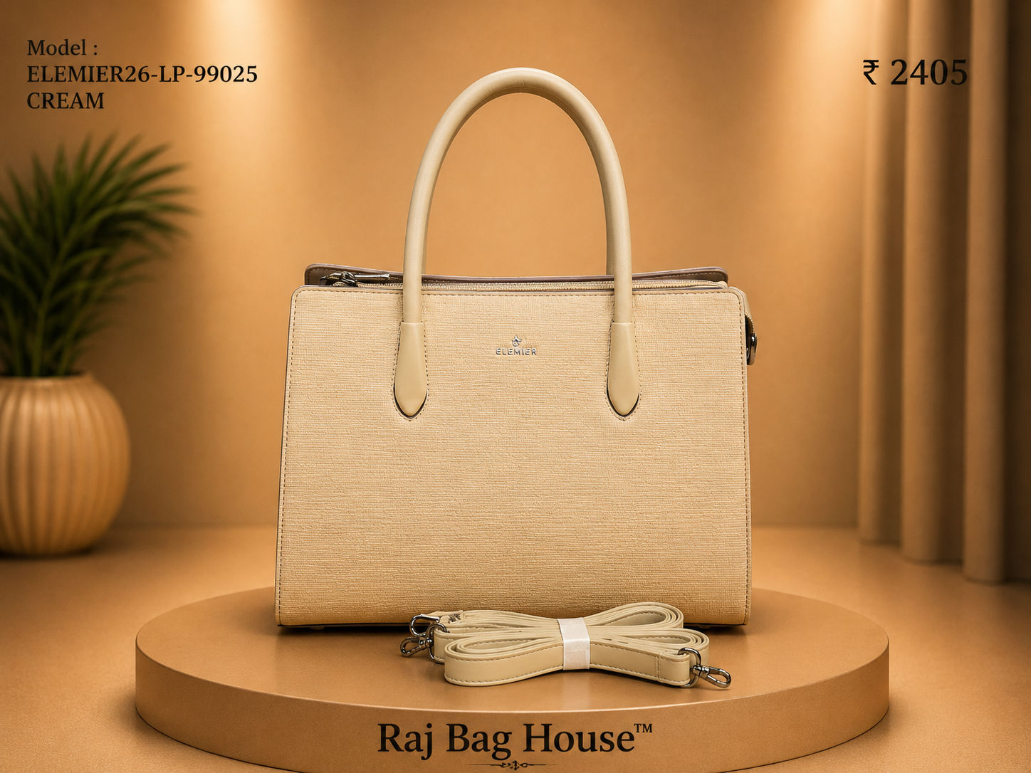 Elemier 99025 Handbag – Cream