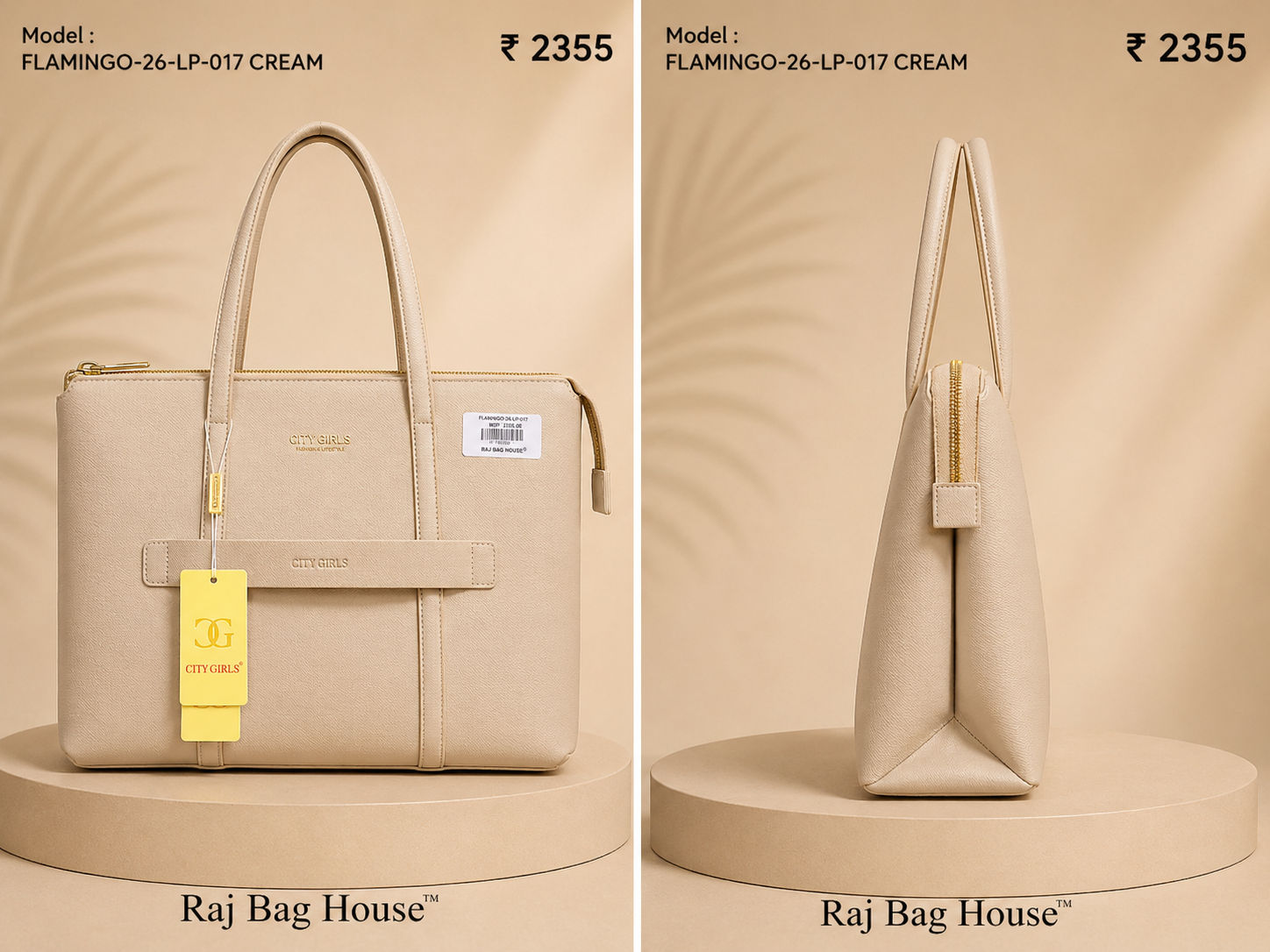 City Girl Flamingo 017 Tote Bag – Cream 2