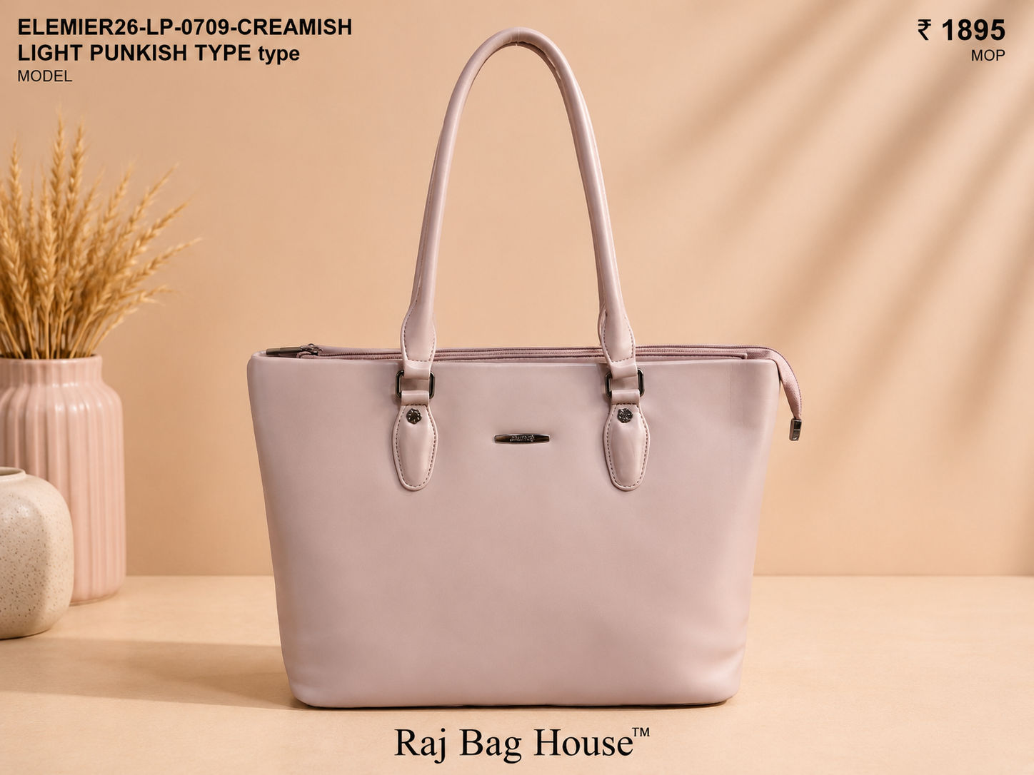 Elemier 0709 Creamish Light Type Tote Bag – Creamish Light Purple
