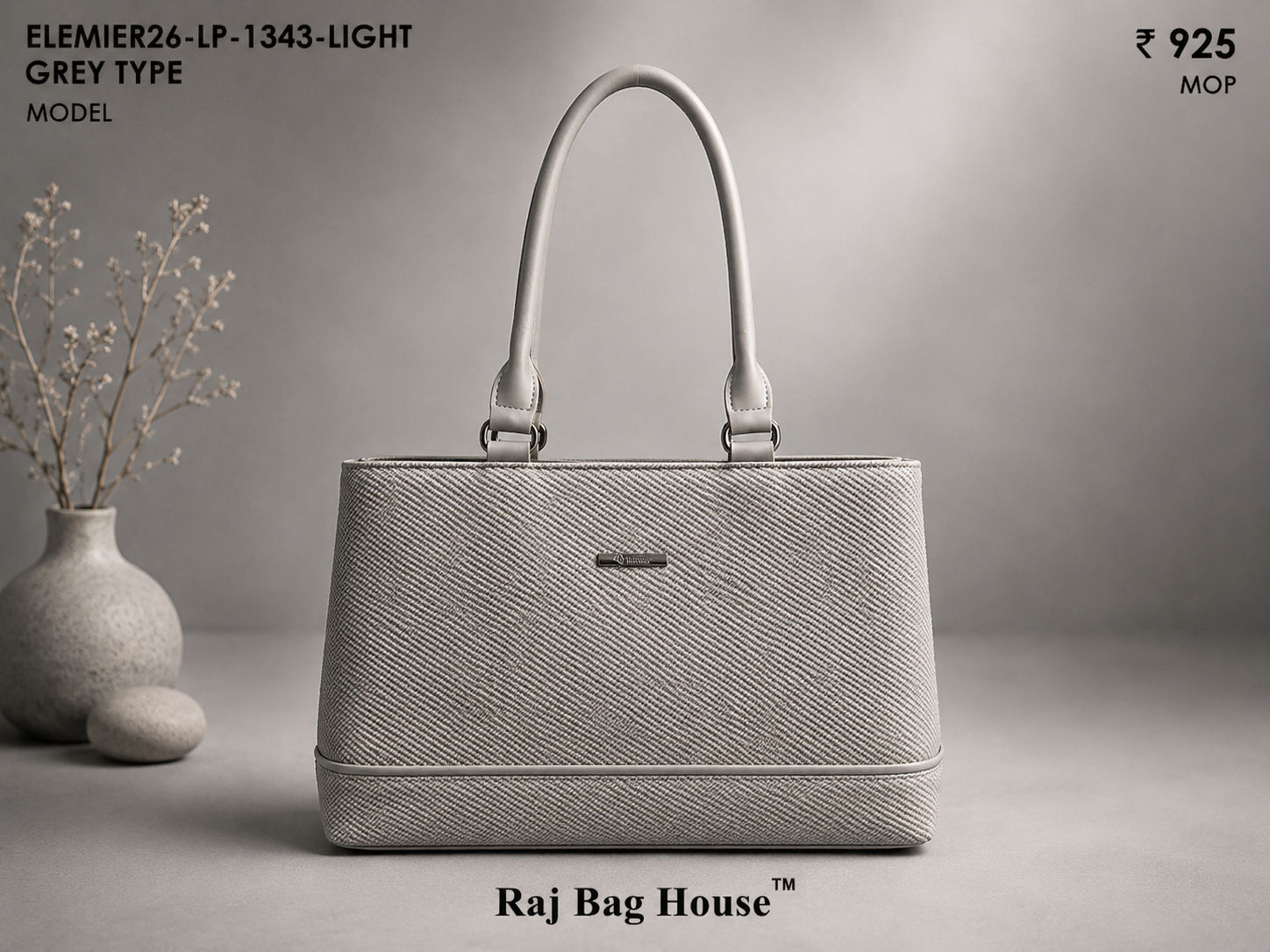 Elemier 1343 Light Type Tote Bag – Light Grey