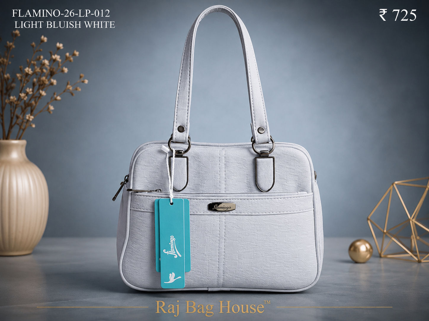Flamingo Flamino 012 Lightblueish Handbag – Light Blueish White