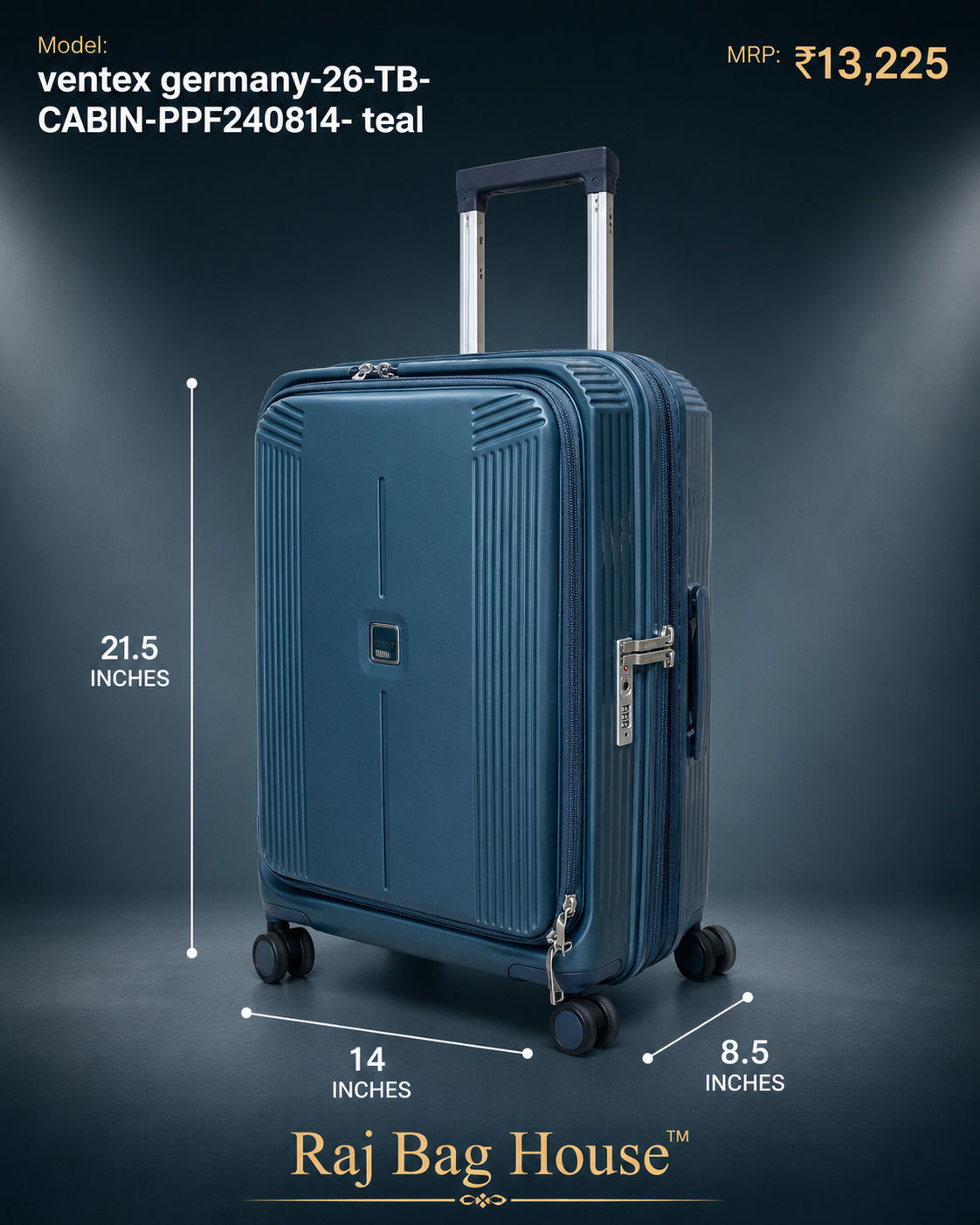 Ventex Germany Cabin Trolley PPF2408T4 - Teal