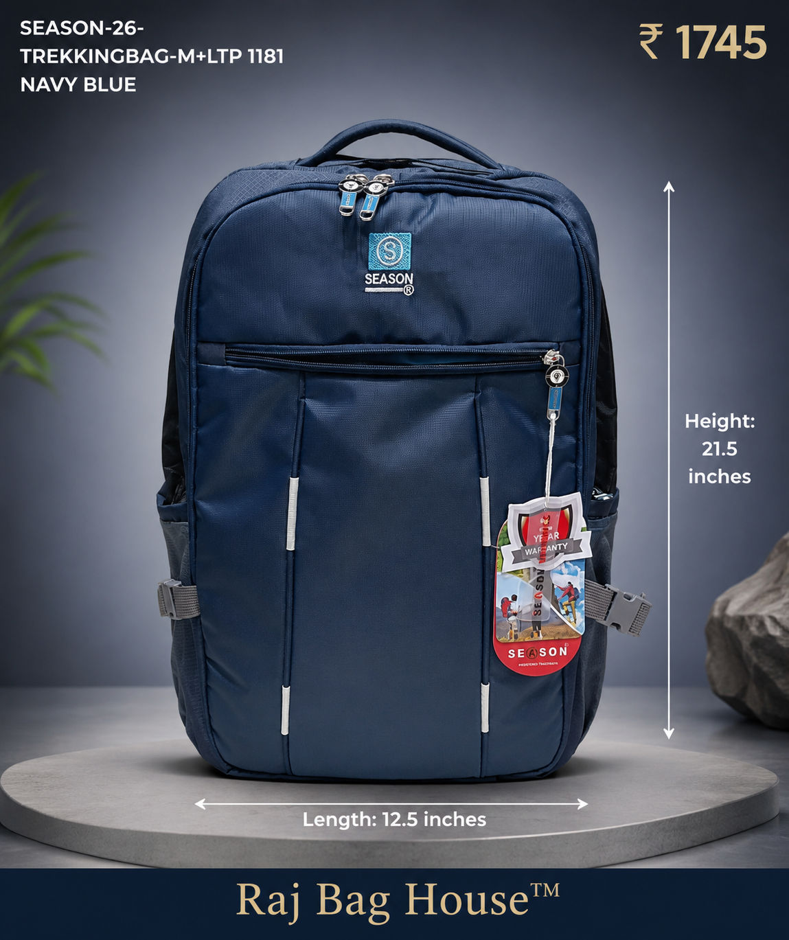 Season Trekking Backpack M+LTP-1811 - Navy Blue