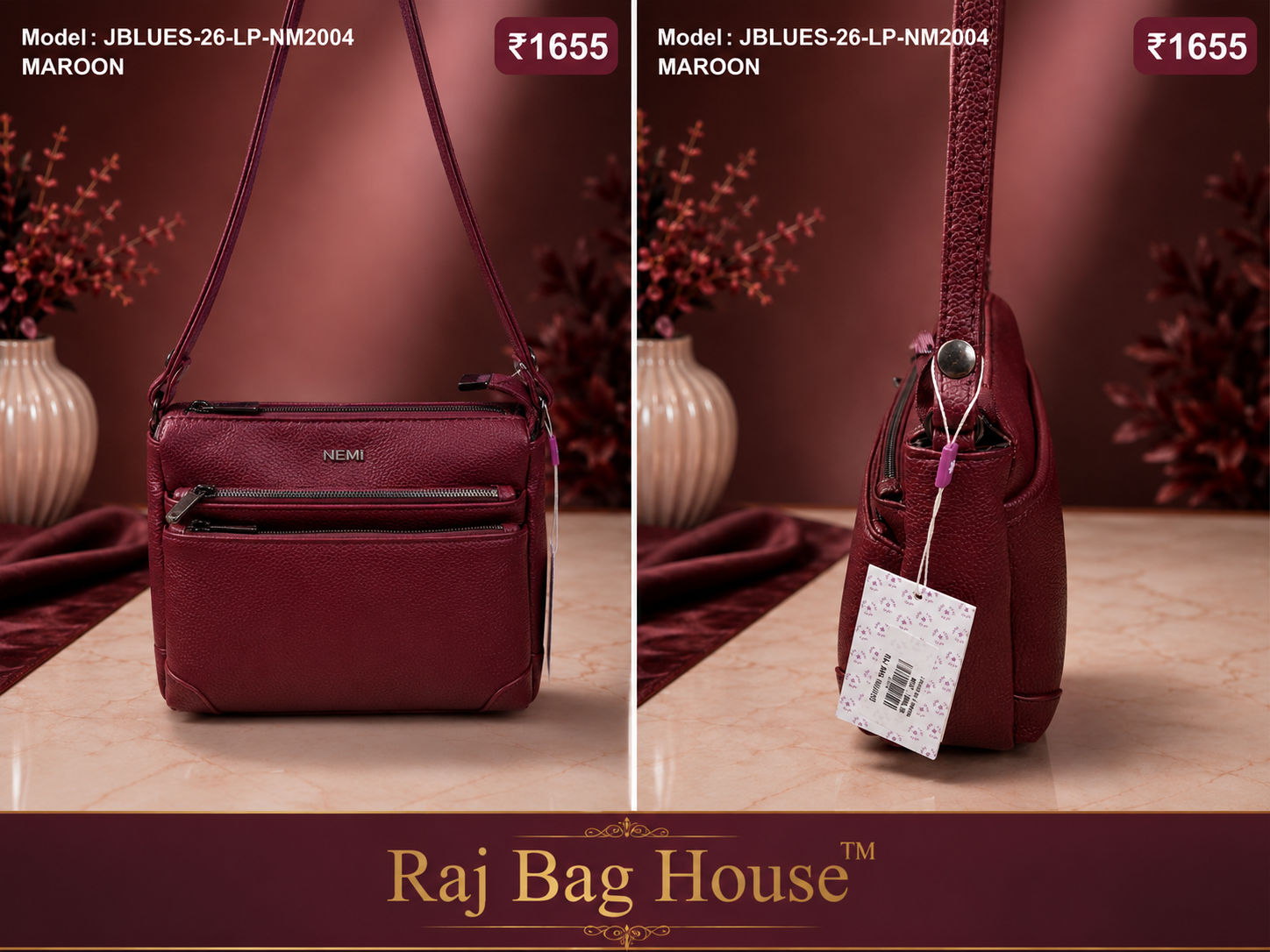 Nemi J-Blues Nm2004 Small Sling Bag – Maroon 2