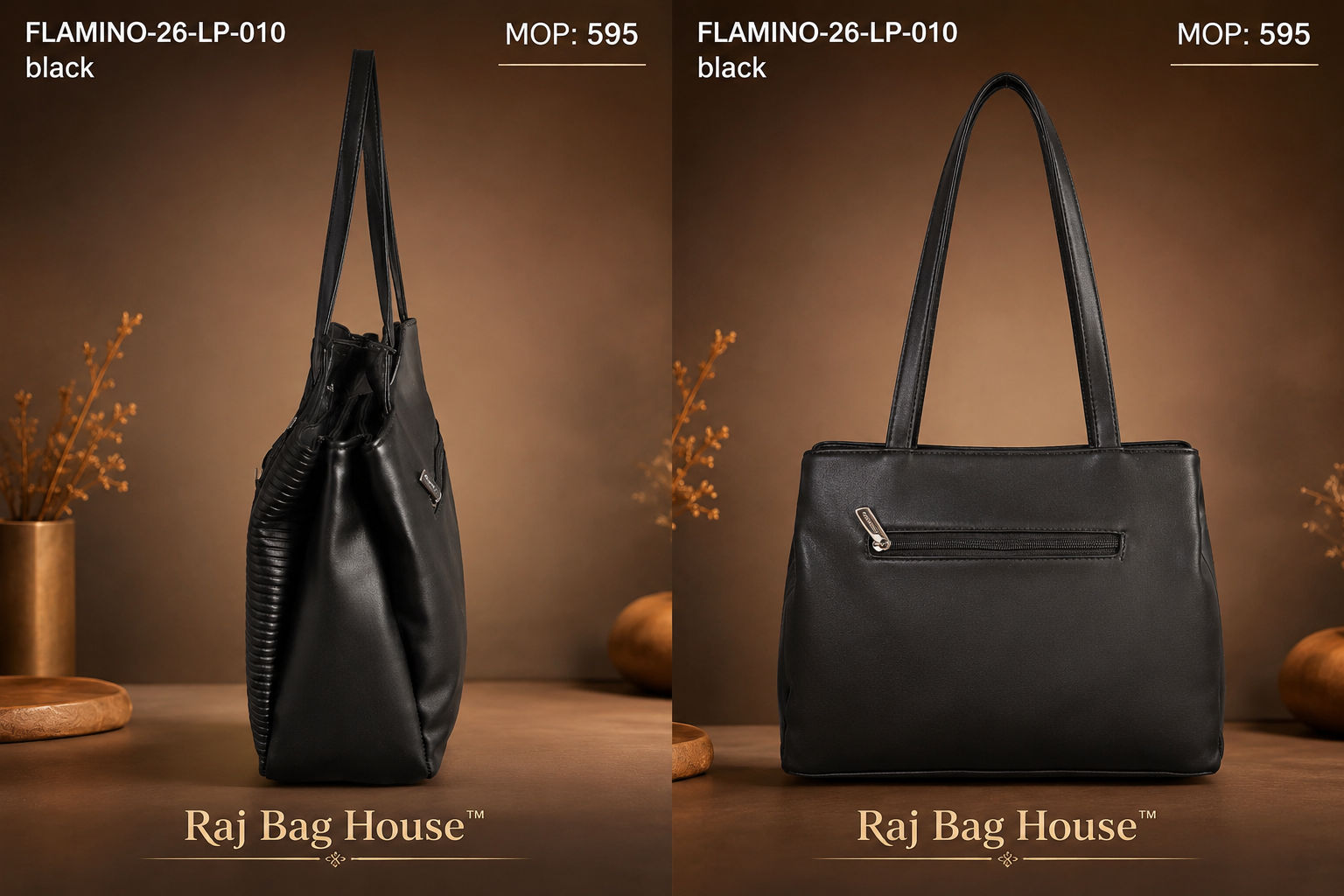 Flamingo Flamino 010 Handbag – Black 2