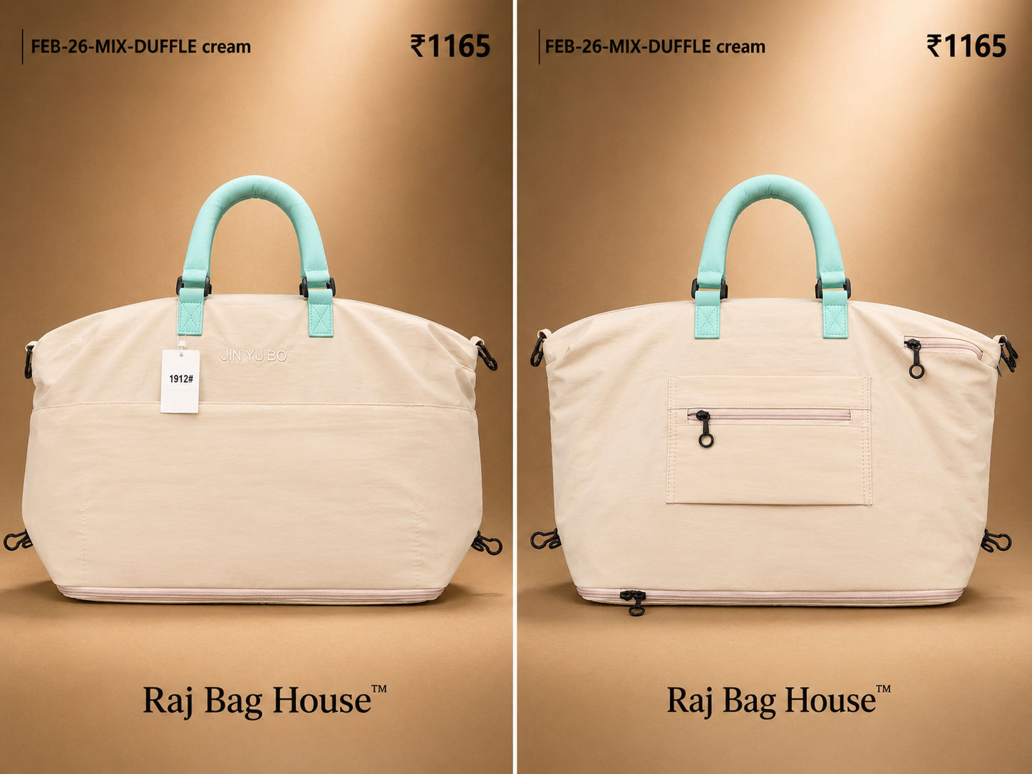 Feelings Bag Feb Mix Duffle Cream2 Large Tote Bag – Cream