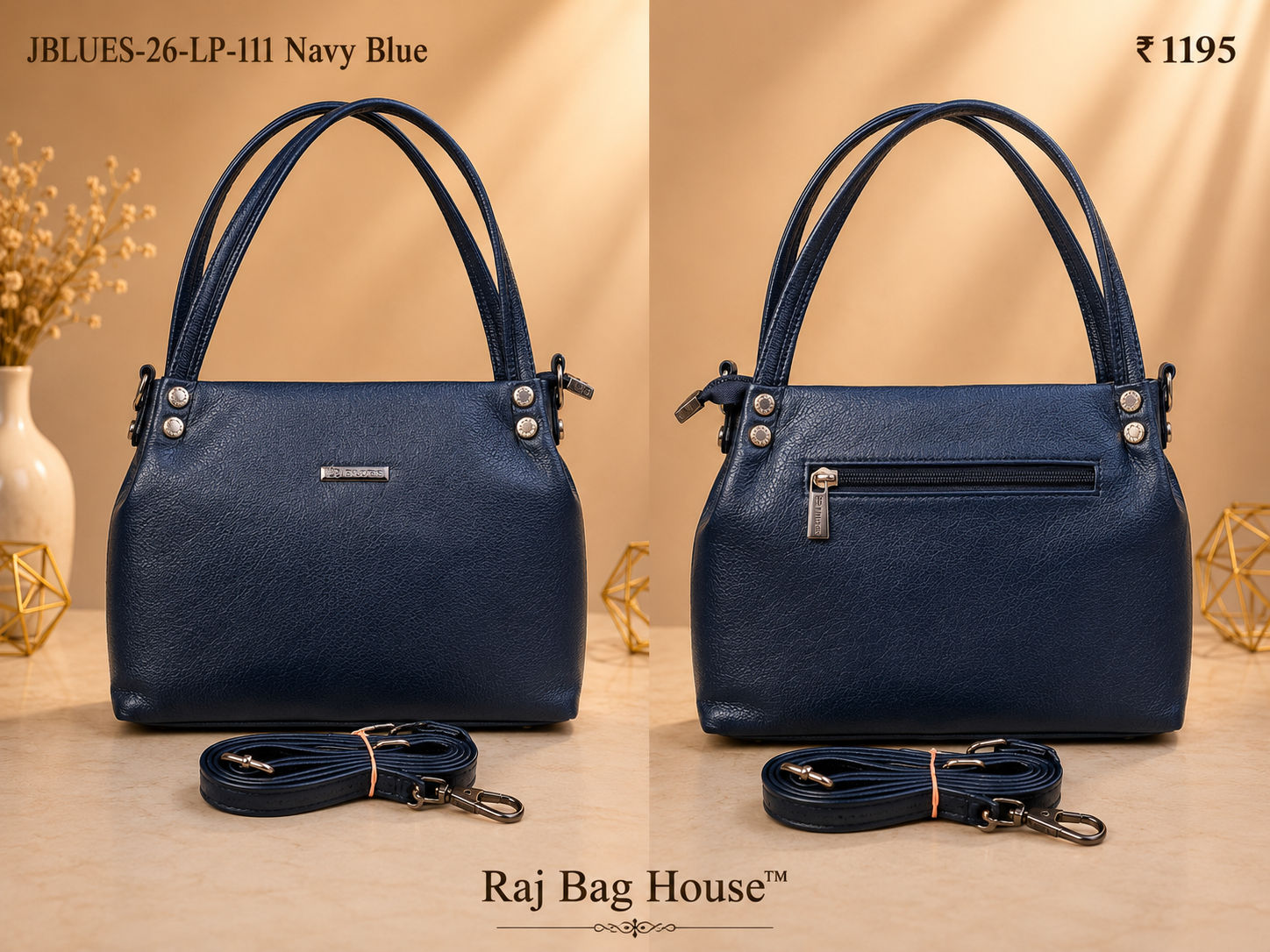 J Blues Handbag Cum Sling 111 - Navy Blue