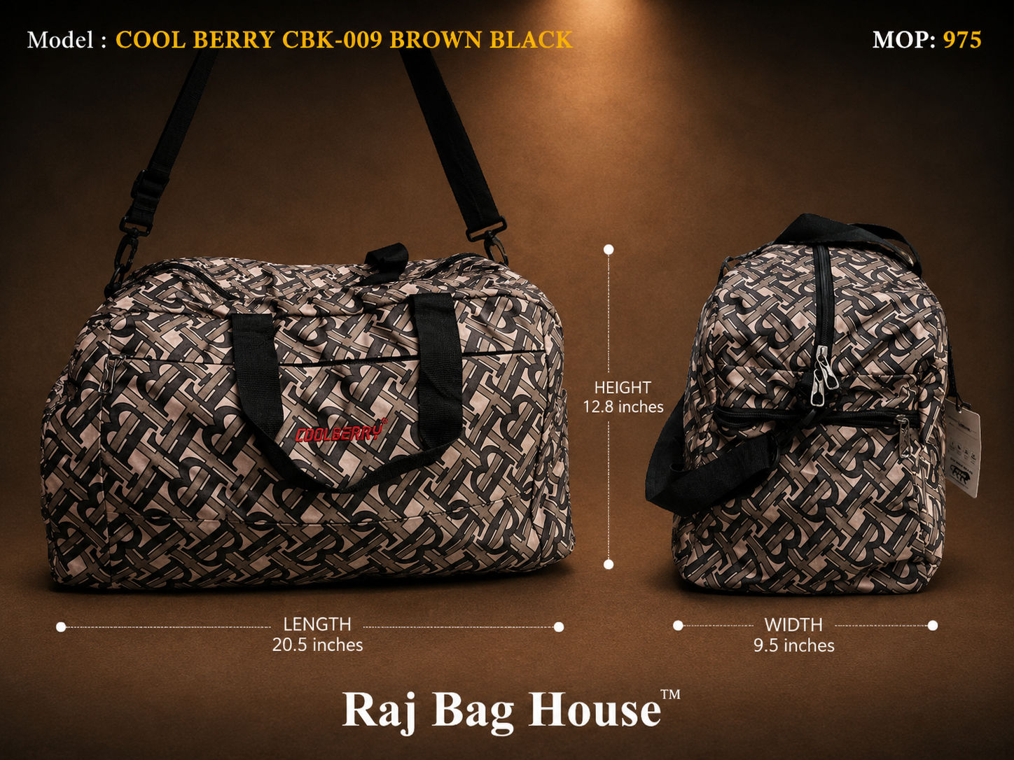 Cool Berry Coolberry Cbk 009 Blacl Large Travel Bag – Black / Brown 2