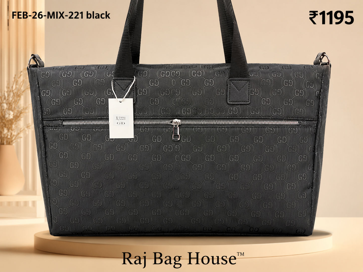 Feelings Bag Feb Mix 221 Large Tote Bag – Black