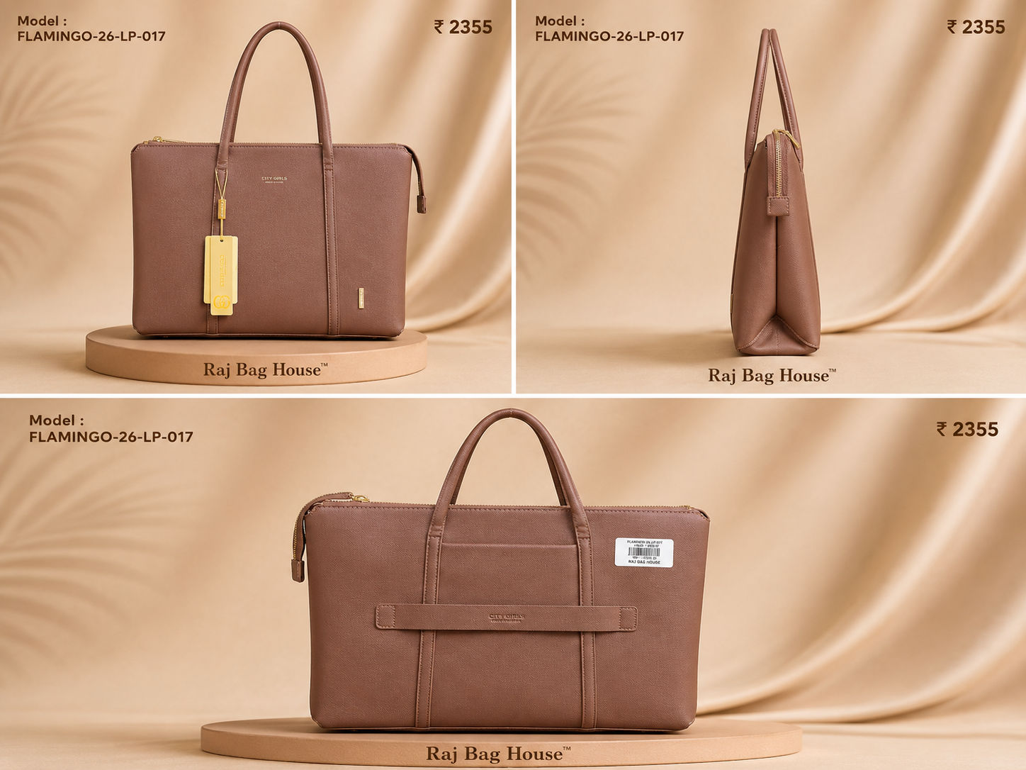 City Girl Flamingo 017 Tote Bag – Brown 2